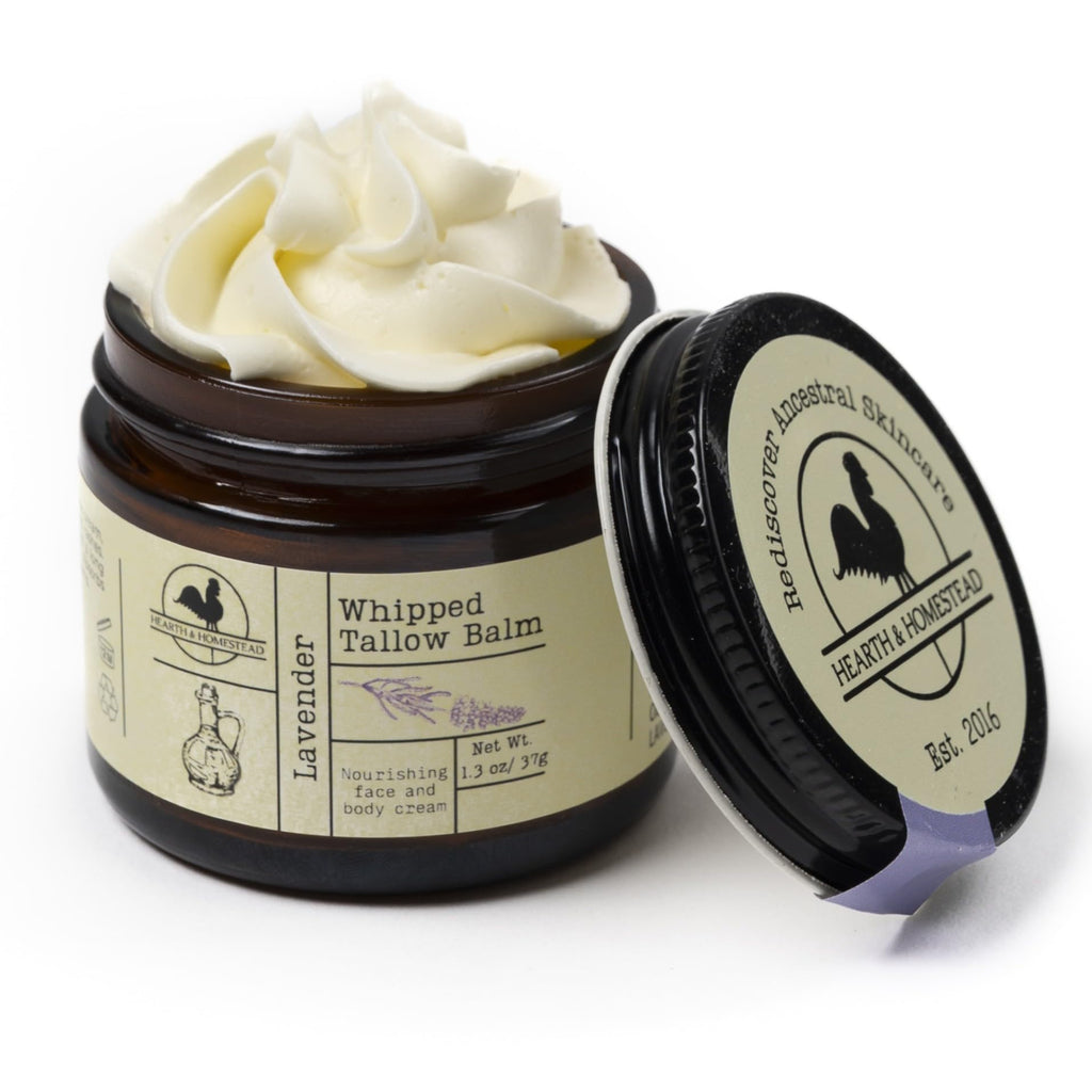 Hearth and Homestead Lavender Tallow Balm – Organic Whipped Moisturizer & Body Butter