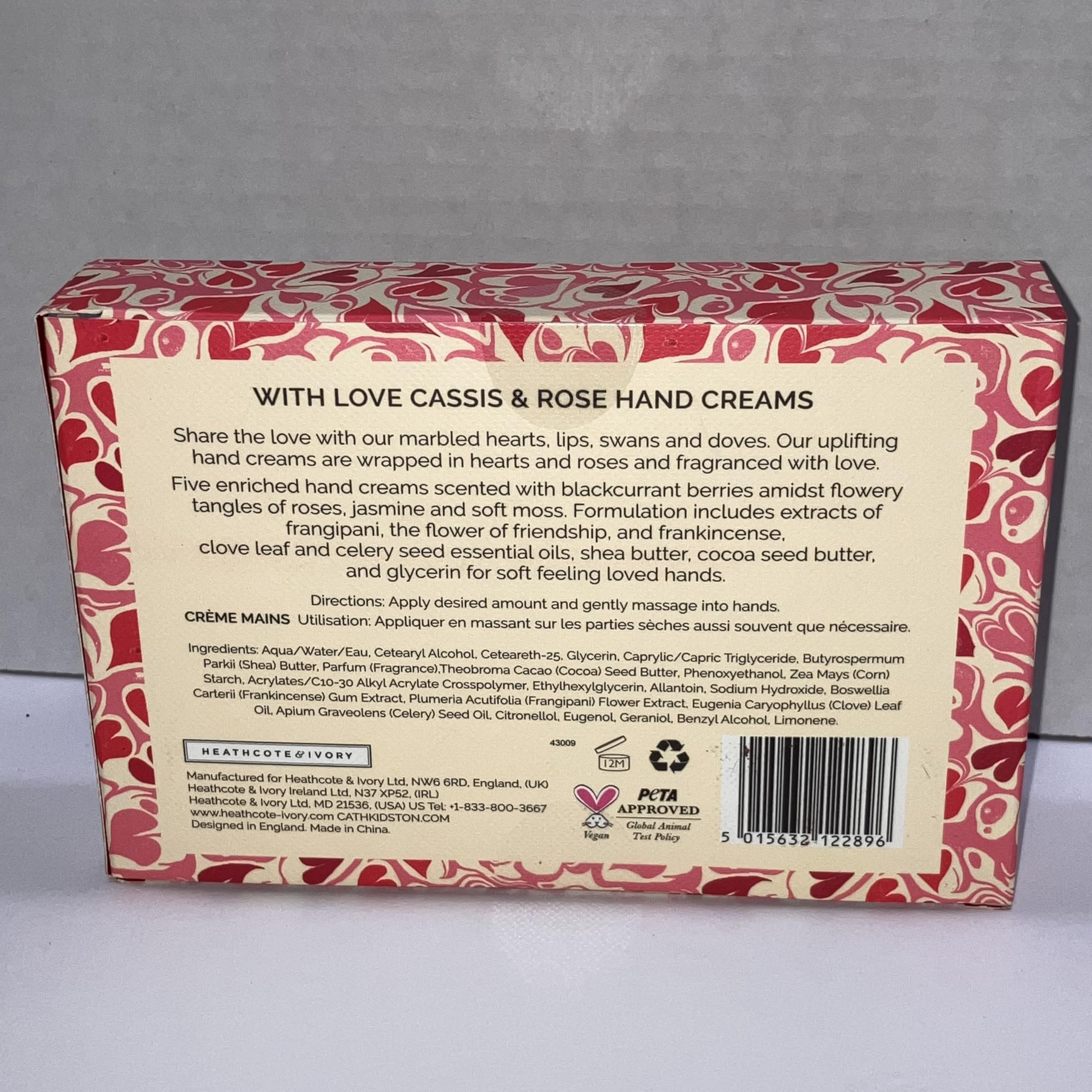 Heathcote & Ivory Cath Kidston With Love Cassis & Rose Hand Cream Set - 5x30ml