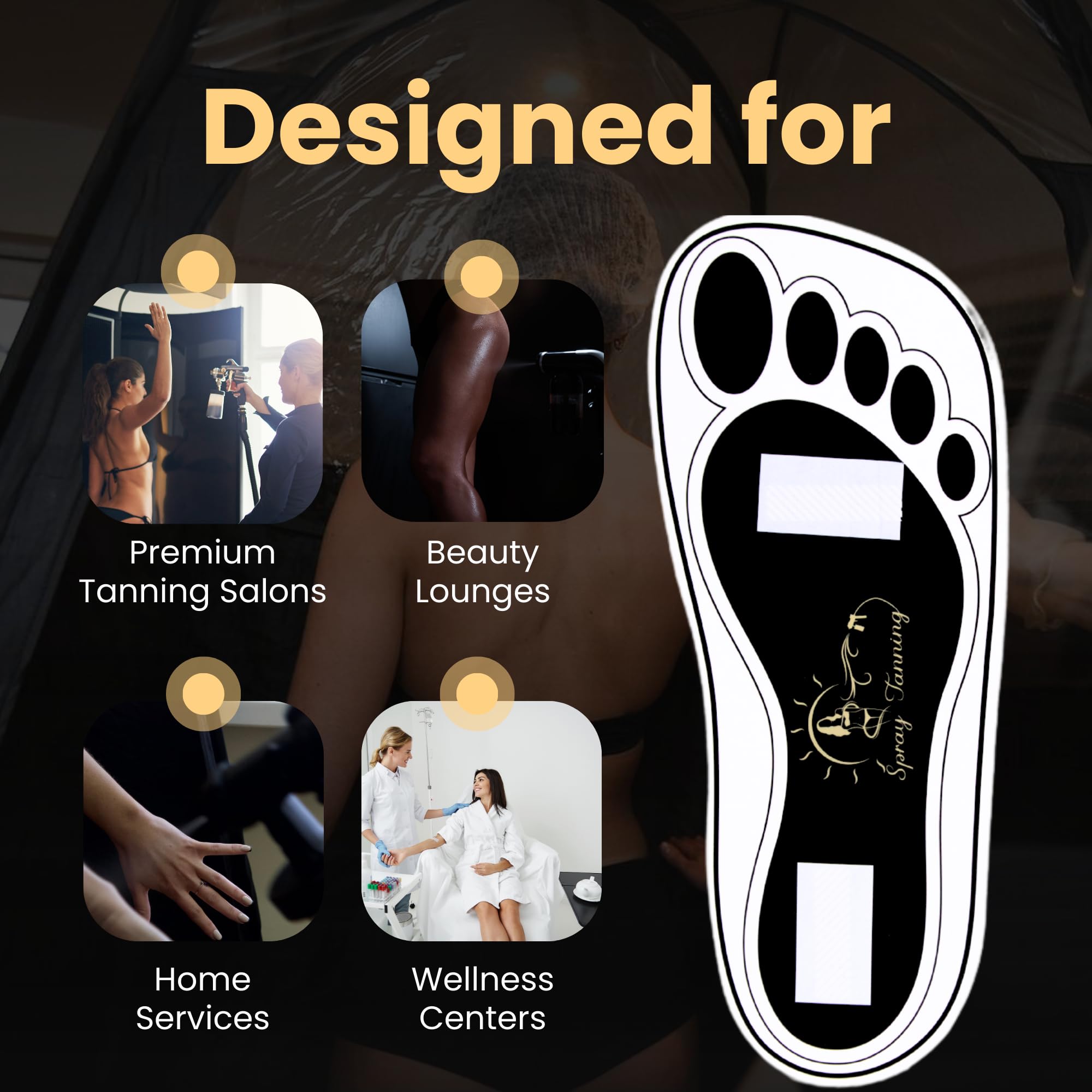 HeeStar 60 Pairs Disposable Black Tanning Feet Pads – Soles Protection for Spray Tans