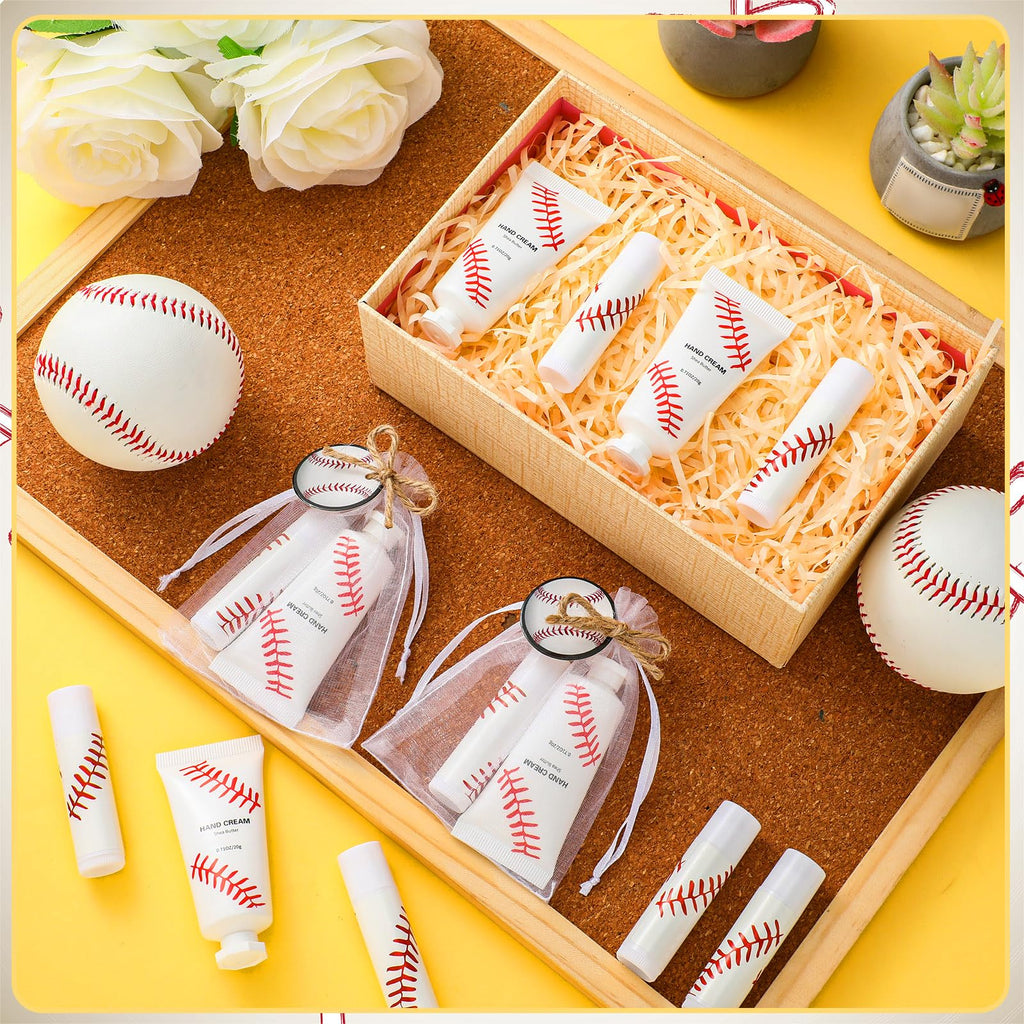 Heigble 144 Pcs Baseball Lip Balm Hand Cream Set – Baseball Party Supplies Gift Kit