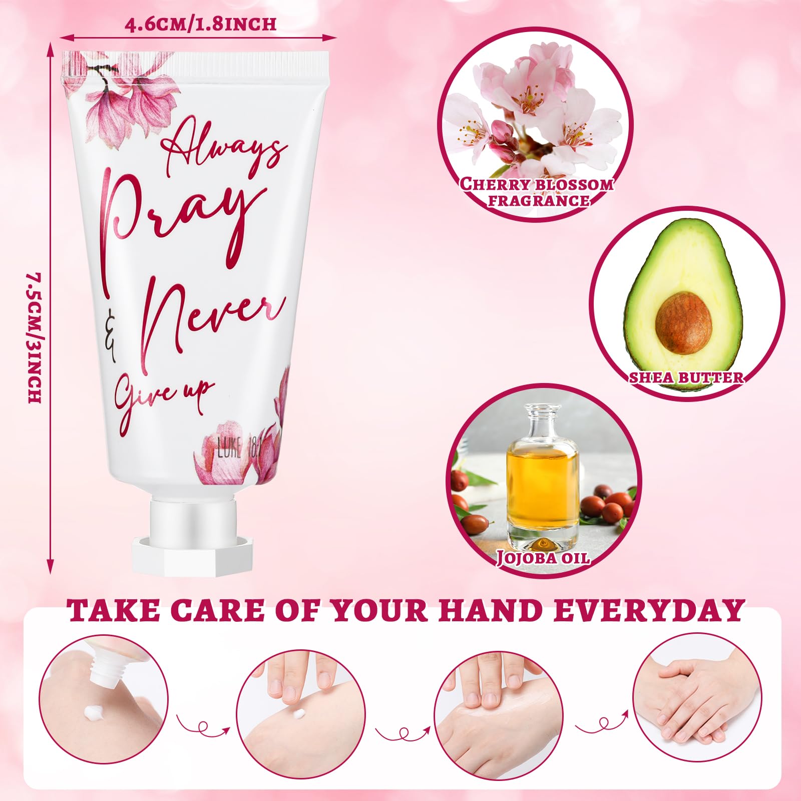 Heigble 50 Pack Christian Hand Lotion — Bible Gift Set for Women