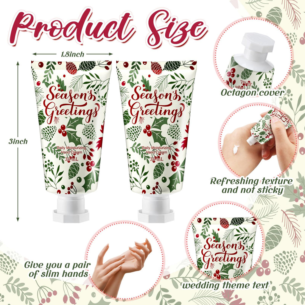 Heigble Christmas Hand Cream Gifts — 50 Pcs 1oz Travel Size with Berry & Leaves Design