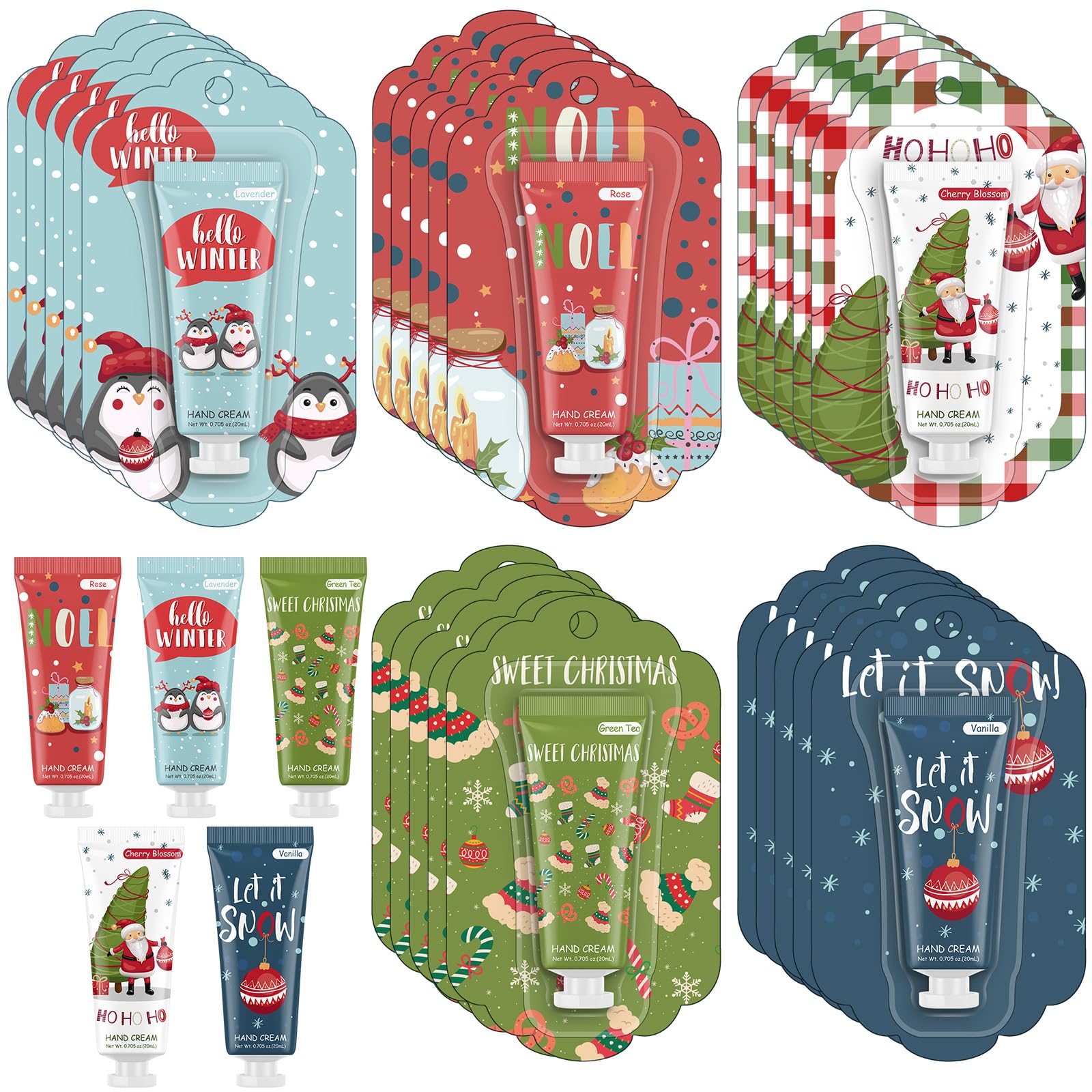 Heigble 30-Piece Christmas Hand Cream Set – Festive Scents & Travel-Size Moisturizers