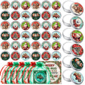 Heigble 24-Set Christmas Lip Balms Tin Can Gift Set – Moisturizing Lip Care with Organza Bags & Greeting Cards