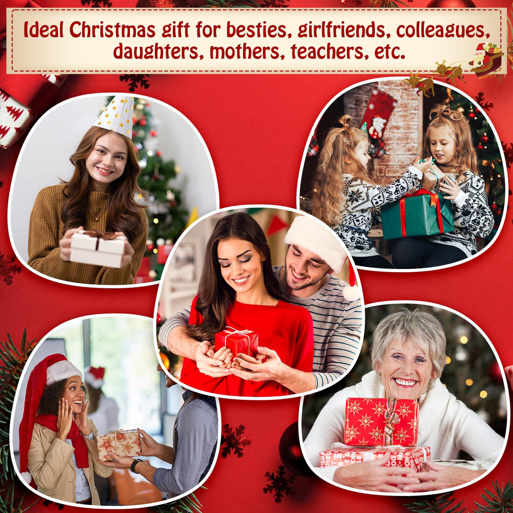 Heigble 24-Set Christmas Lip Balms Tin Can Gift Set – Moisturizing Lip Care with Organza Bags & Greeting Cards