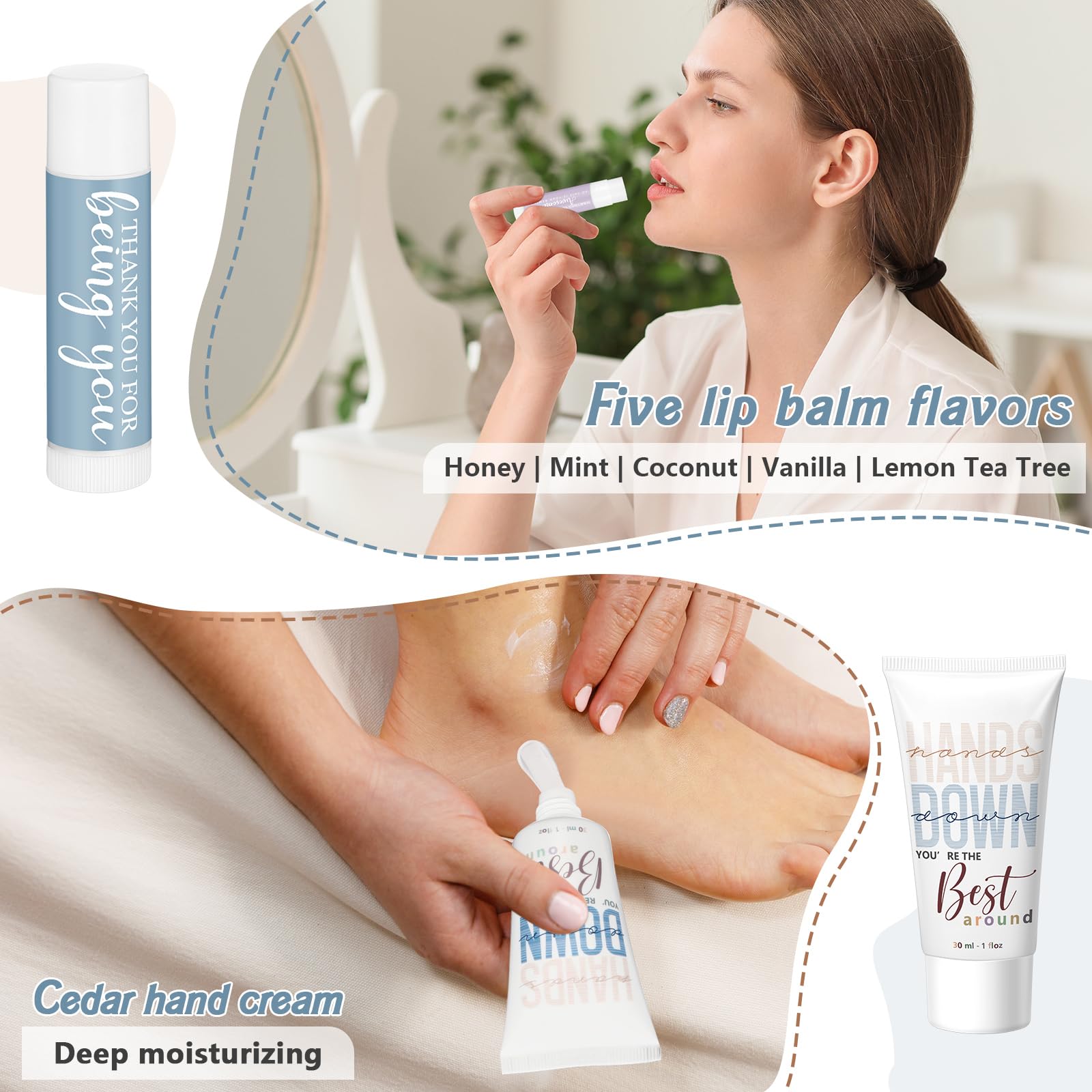 Heigble 40-Set Coworker Valentines Gift Bulk – Hand Cream & Lip Balm Set for Office Teams