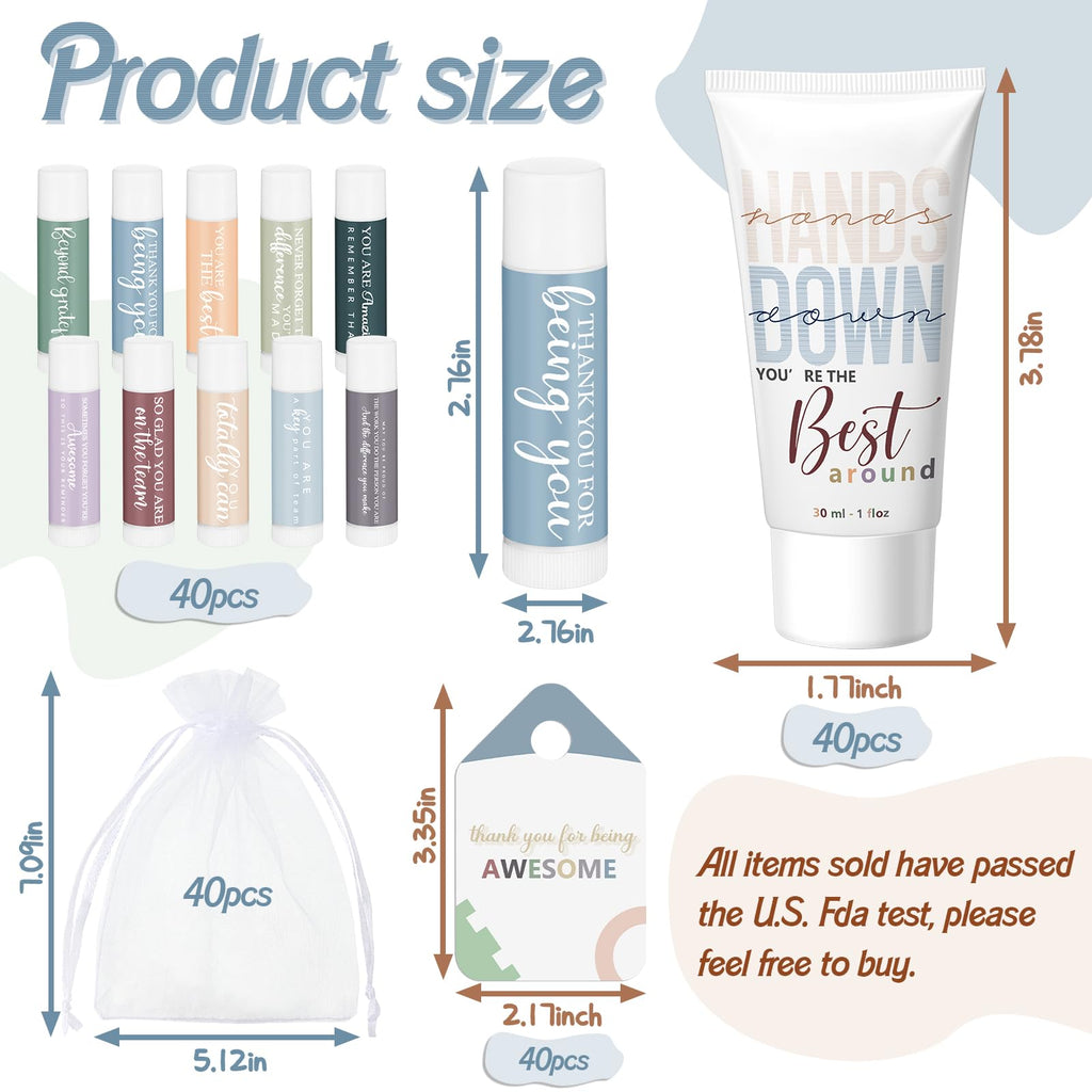 Heigble 40-Set Coworker Valentines Gift Bulk – Hand Cream & Lip Balm Set for Office Teams