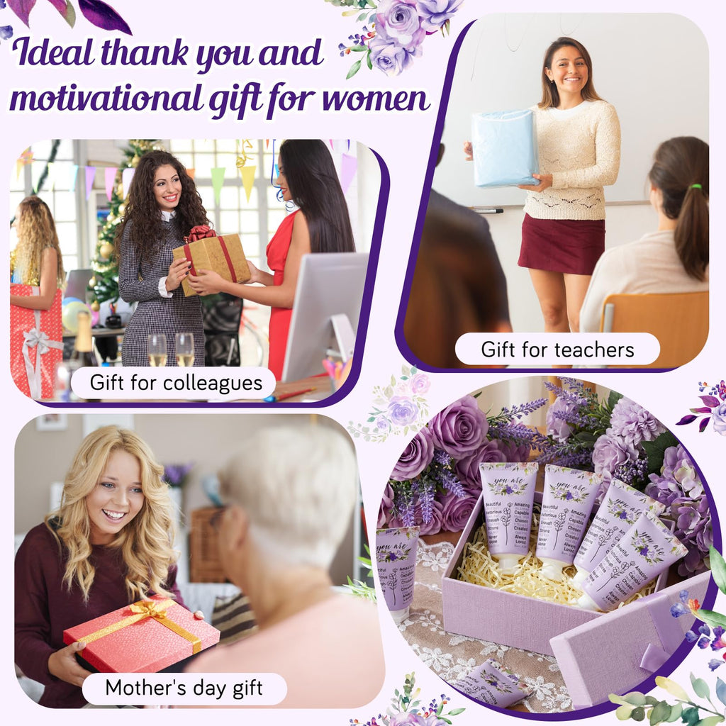 Heigble 50-Pack Valentine Christian Hand Cream Gift Set – Purple Flower Bible Design