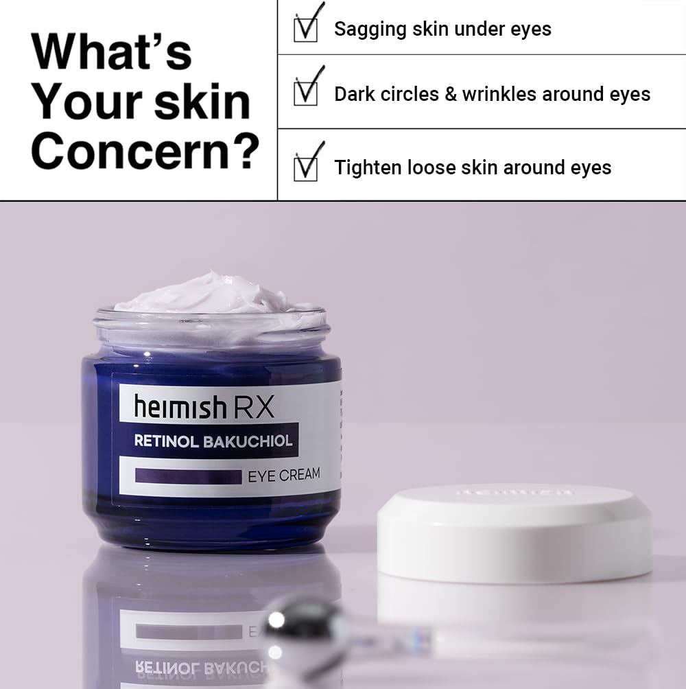 HEIMISH RX Retinol Bakuchiol Eye Cream – Anti-Aging, Brightening & Hydration (30ml)