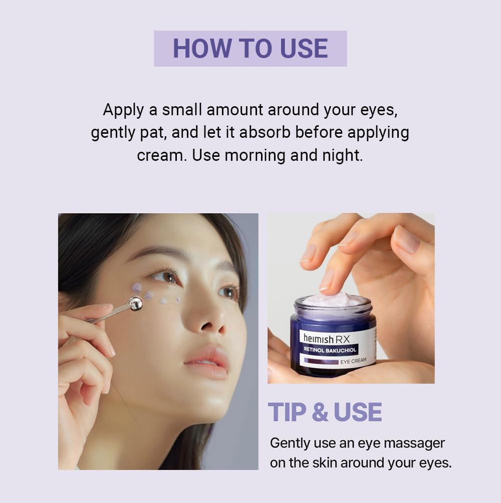 HEIMISH RX Retinol Bakuchiol Eye Cream – Anti-Aging, Brightening & Hydration (30ml)