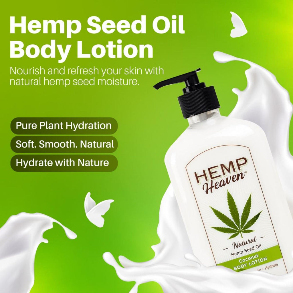 Hemp Heaven Hemp Lotion – Coconut Bliss, Paraben-Free, 18 oz, Made in USA, EWG Verified