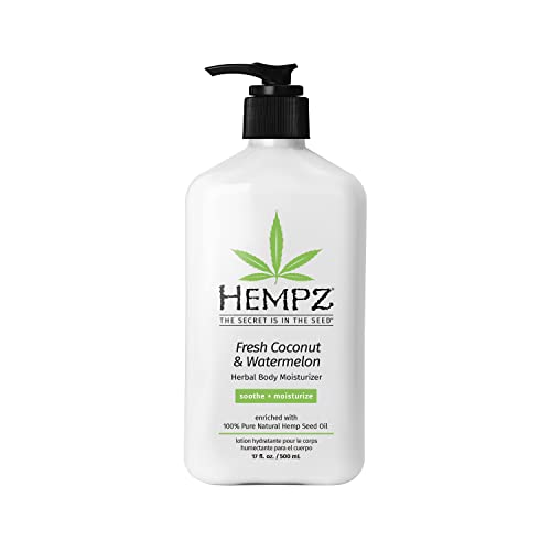 Hempz Body Lotion – Fresh Coconut & Watermelon Daily Moisturizing Cream with Shea Butter & Hemp Seed Oil | Large
