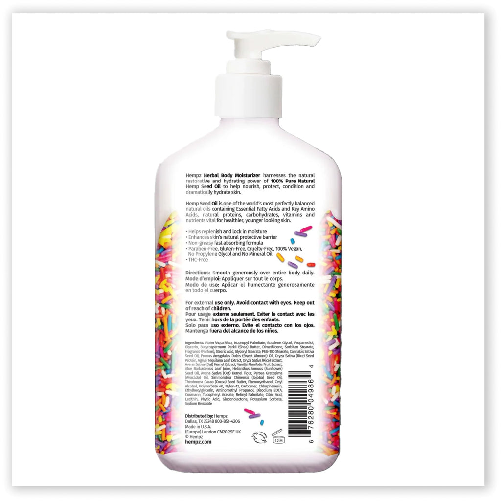 Hempz Body Lotion – Buttercream Vanilla Cake Celebration – Limited Edition 17 oz Daily Moisturizing Cream with Shea Butter & Aloe