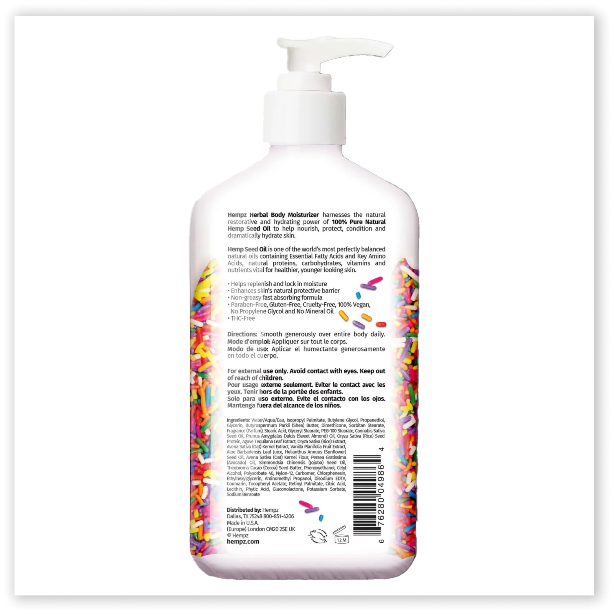 Hempz Body Lotion – Buttercream Vanilla Cake Celebration – Limited Edition 17 oz Daily Moisturizing Cream with Shea Butter & Aloe
