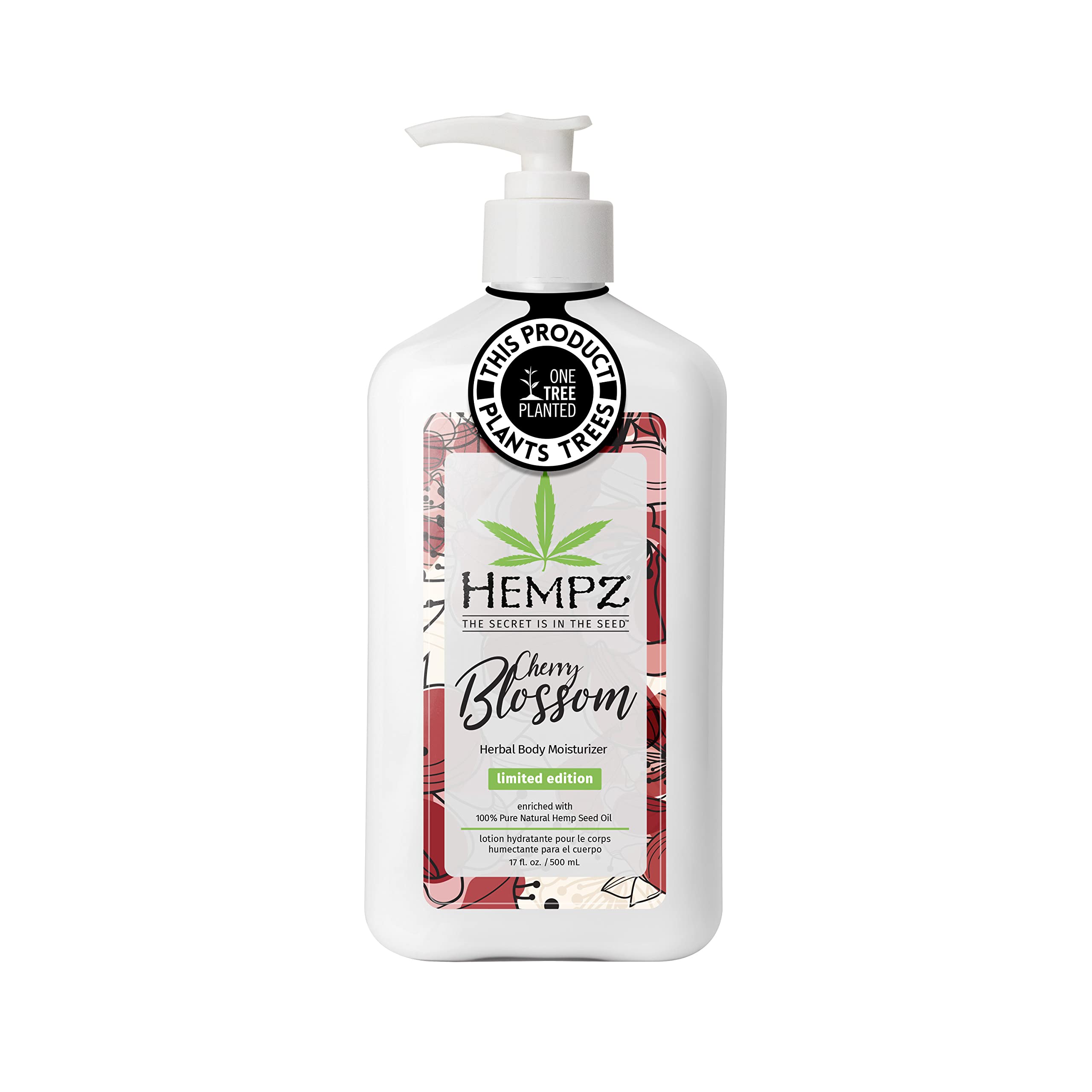 Hempz Cherry Blossom Limited Edition Body Lotion - 17 oz Daily Moisturizer