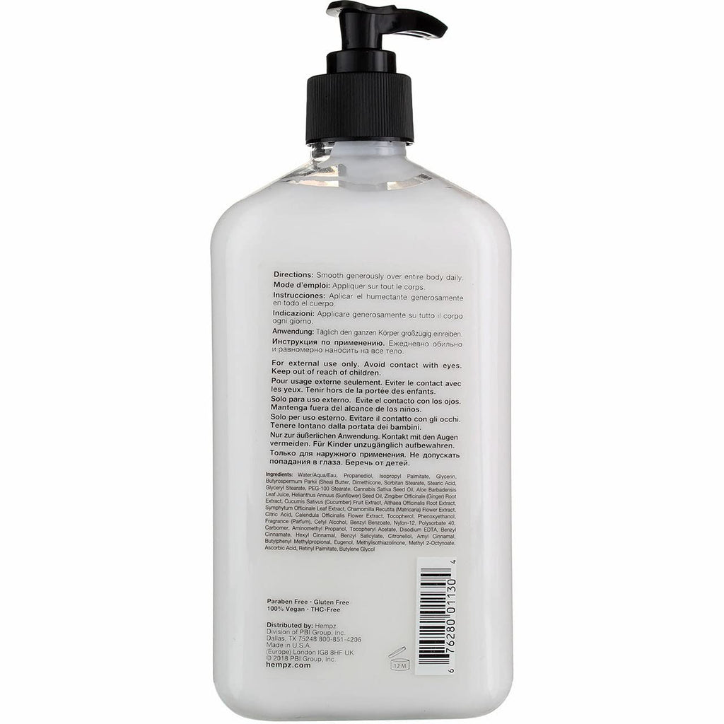 Hempz Original Body Moisturizer 17oz Pump Twin Pack (500ml) – Vegan, Paraben & Gluten Free