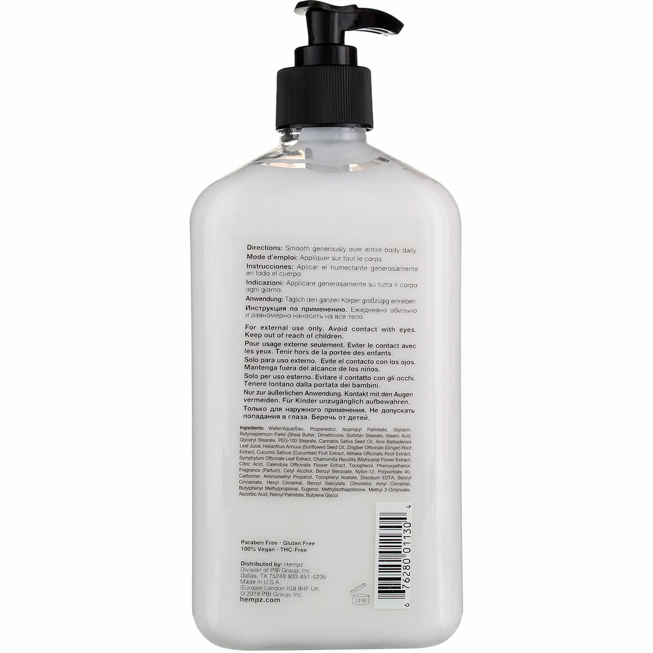 Hempz Original Body Moisturizer 17oz Pump Twin Pack (500ml) – Vegan, Paraben & Gluten Free