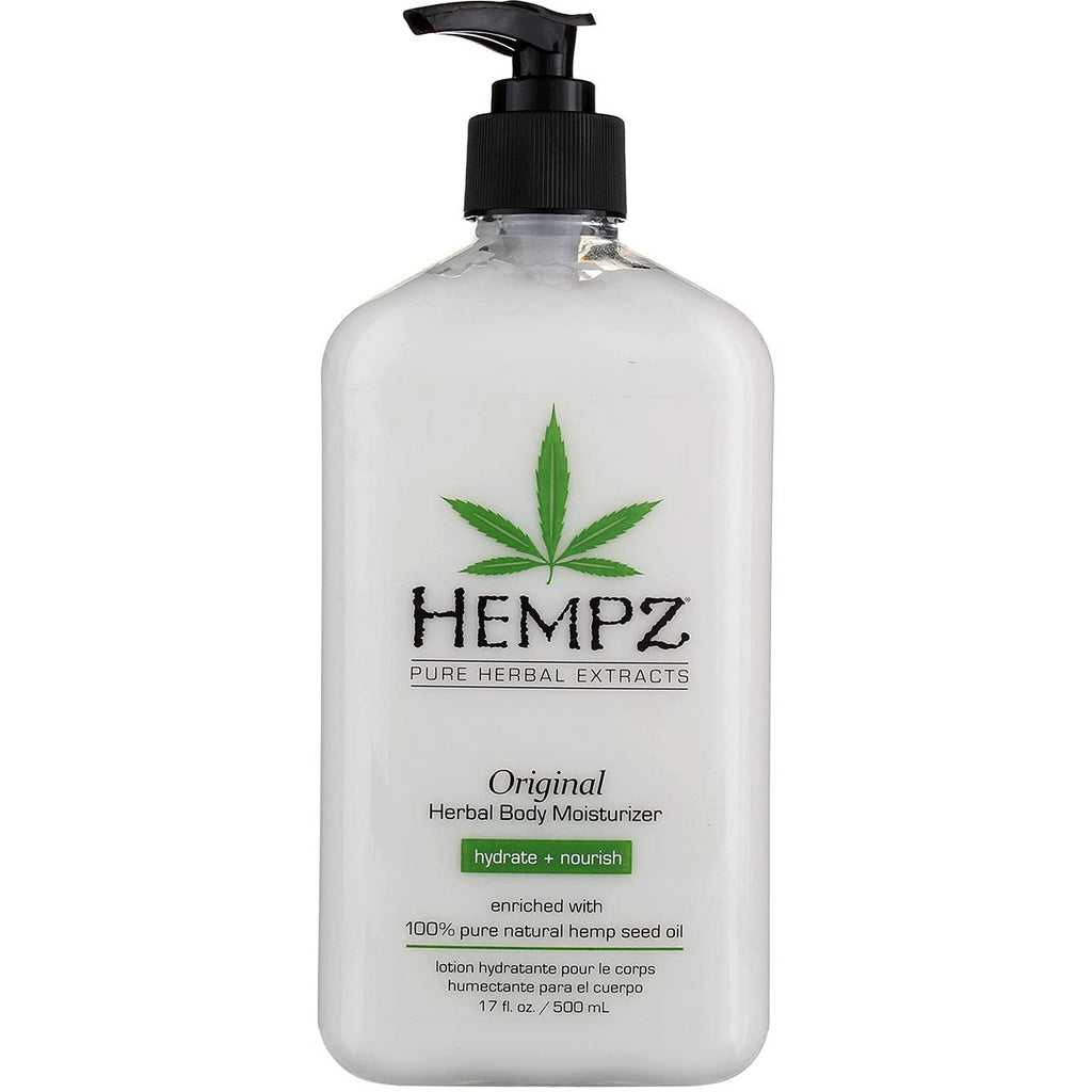 Hempz Original Body Moisturizer 17oz Pump Twin Pack (500ml) – Vegan, Paraben & Gluten Free