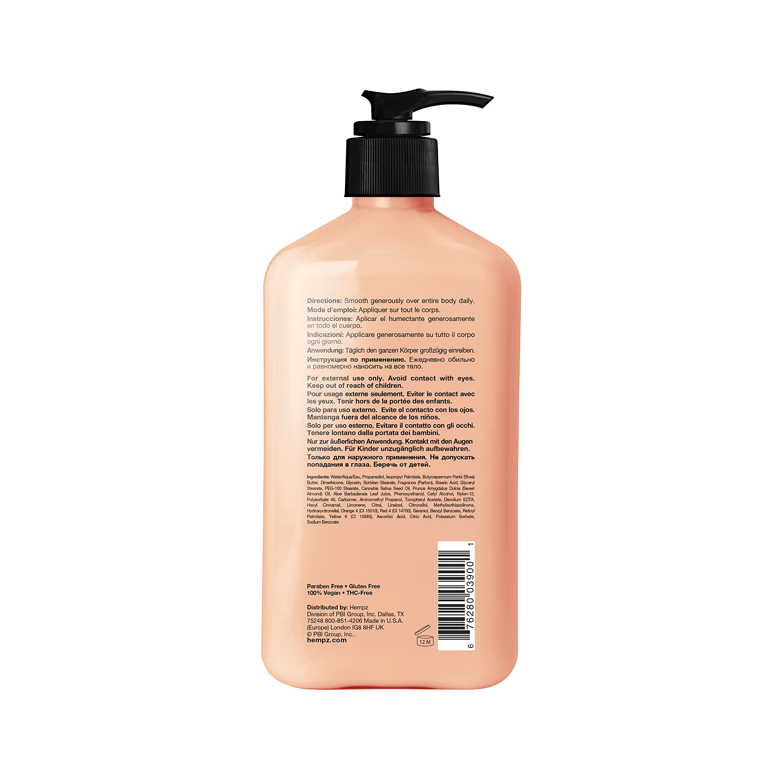 Hempz Body Lotion Sugared Grapefruit & Raspberry – Daily Moisturizer with Hemp Seed Oil, 17 oz