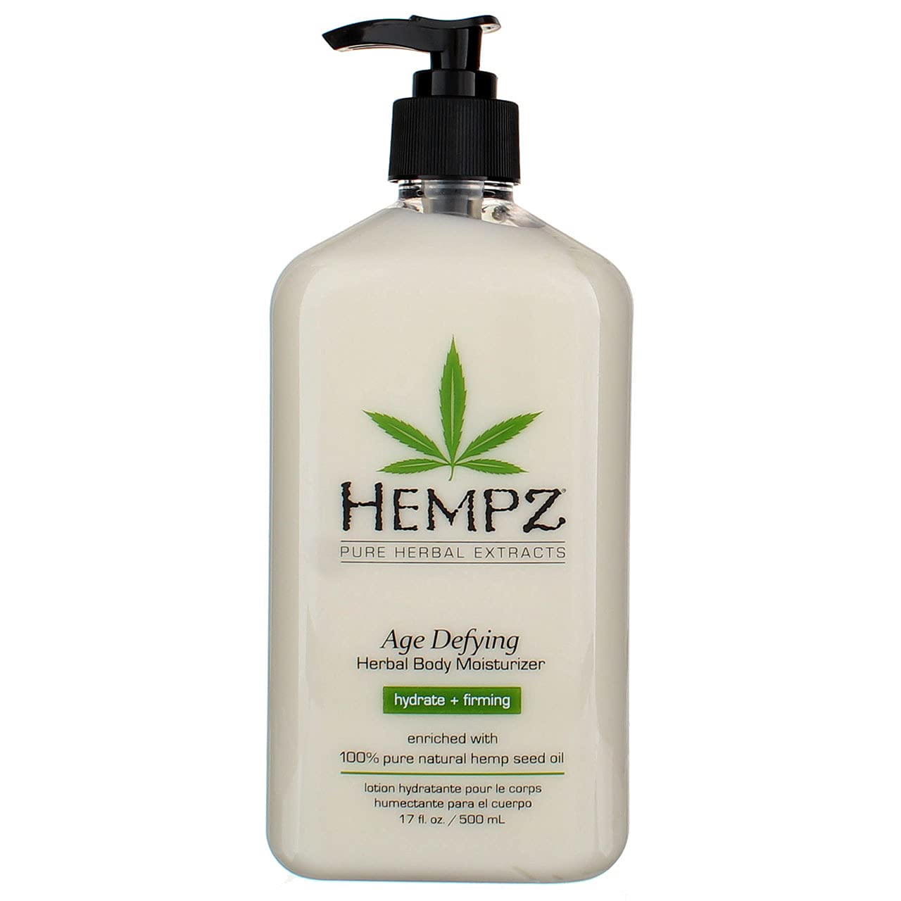 Hempz Age Defying Body Moisturizer – 17oz Pump (Pack of 2) | Deep Hydration with Hemp Seed Oil
