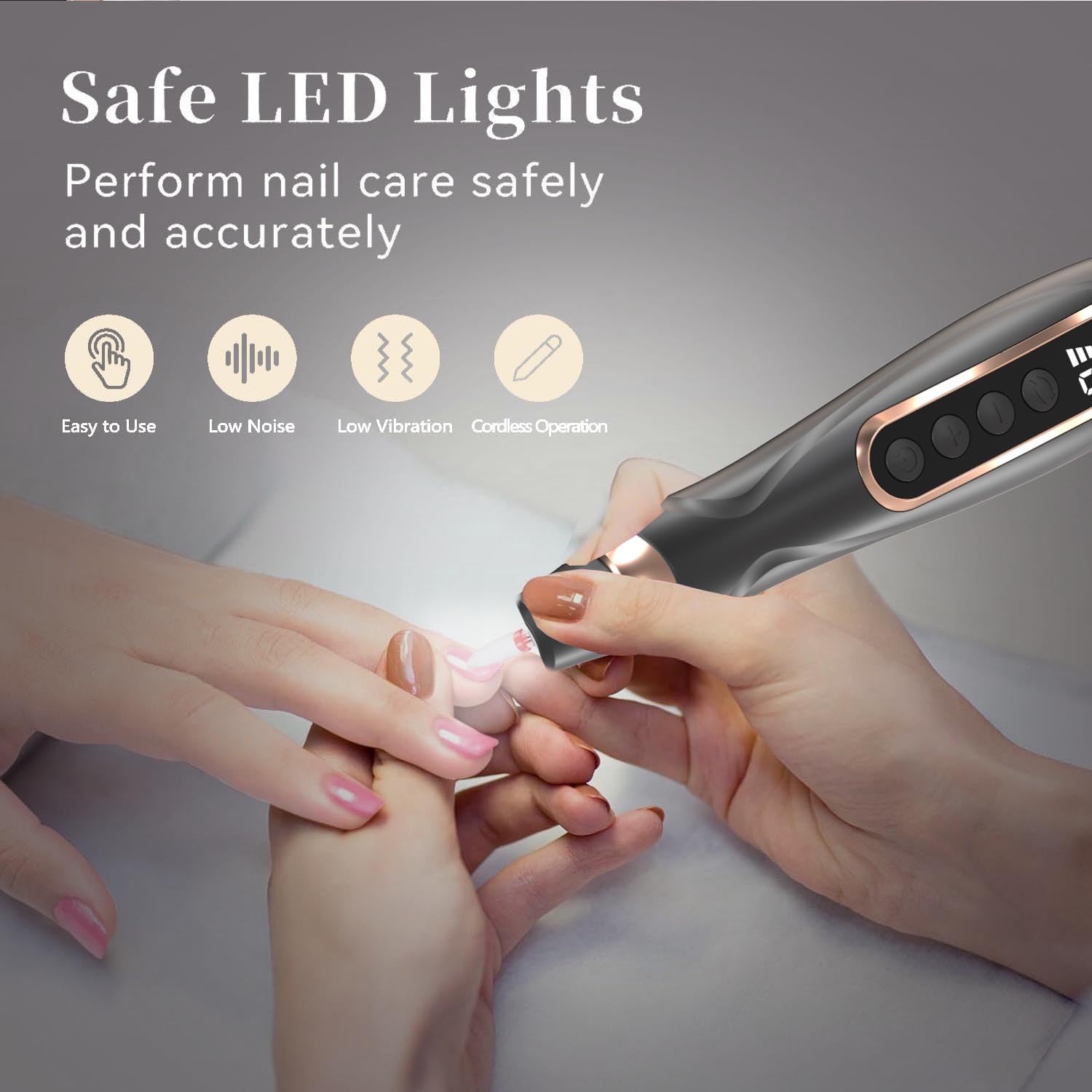 HengYuaoler Cordless Nail Drill Kit – 6-Speed Manicure Pedicure Set (Black)