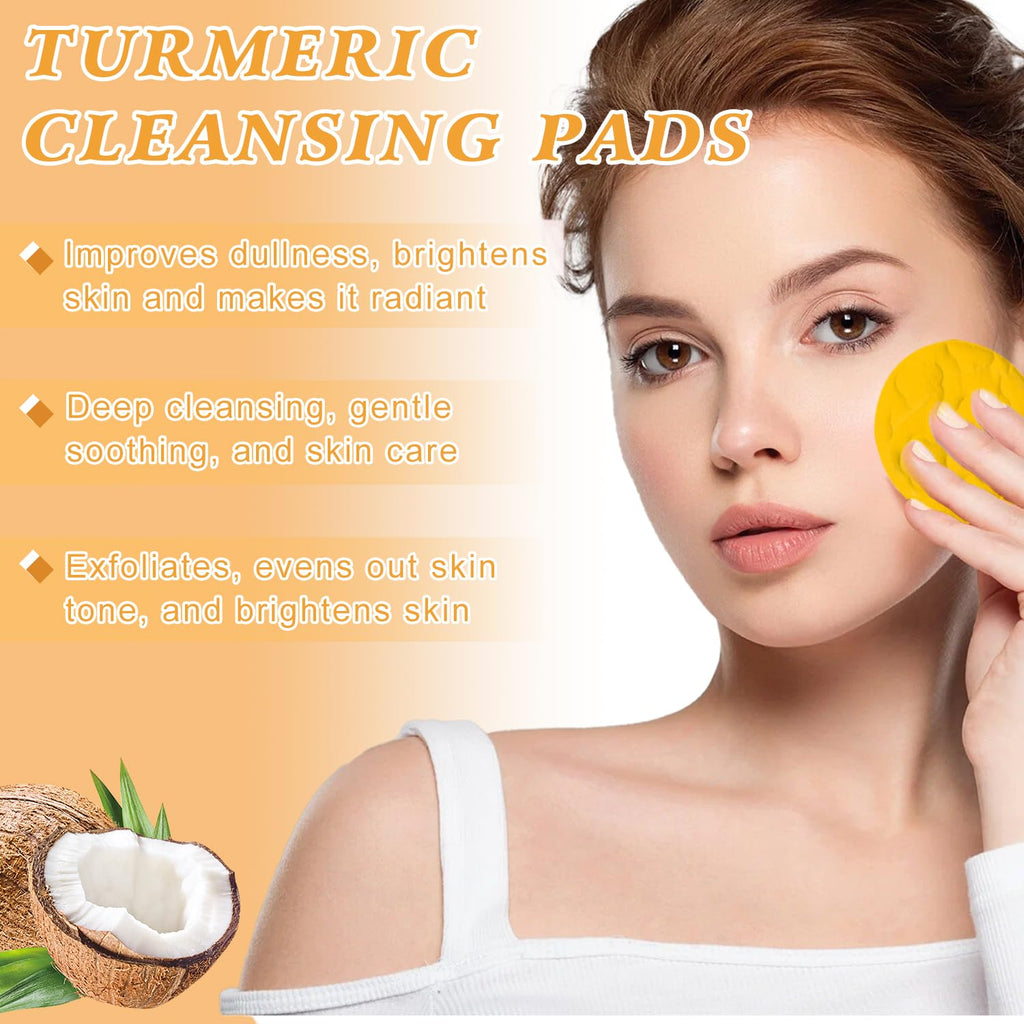HEPANIO Turmeric Wash & Care 4-Piece Set | Facial Cleanser, Exfoliating Pads & Soap