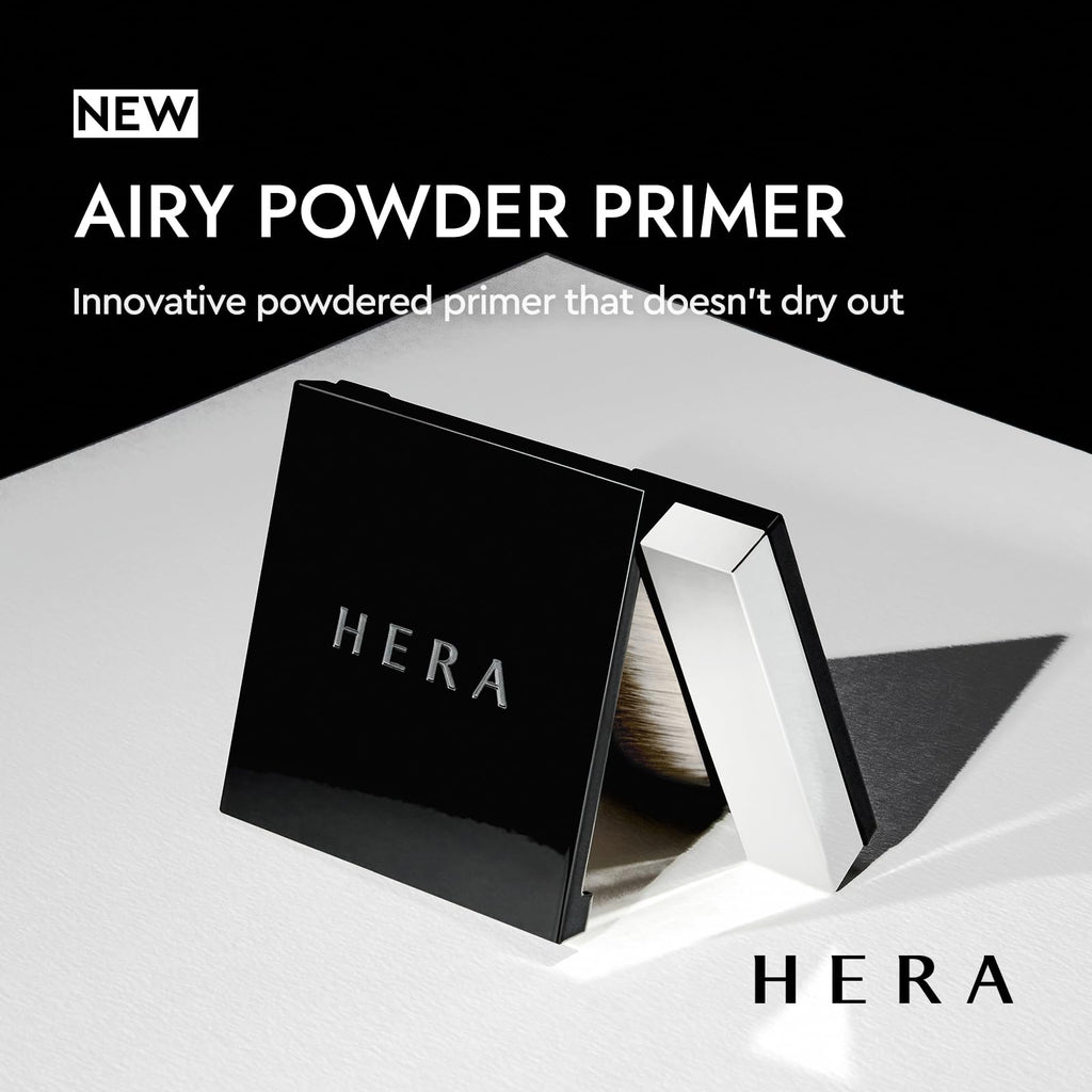 HERA Airy Blurring Powdered Primer – Poreless Finish, 24-Hour Oil Control | Korean Makeup 0.29 oz