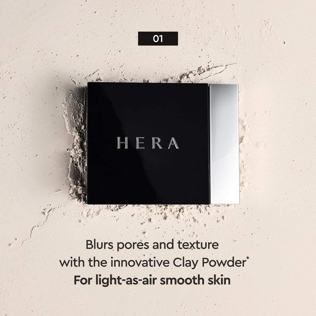 HERA Airy Blurring Powdered Primer – Poreless Finish, 24-Hour Oil Control | Korean Makeup 0.29 oz