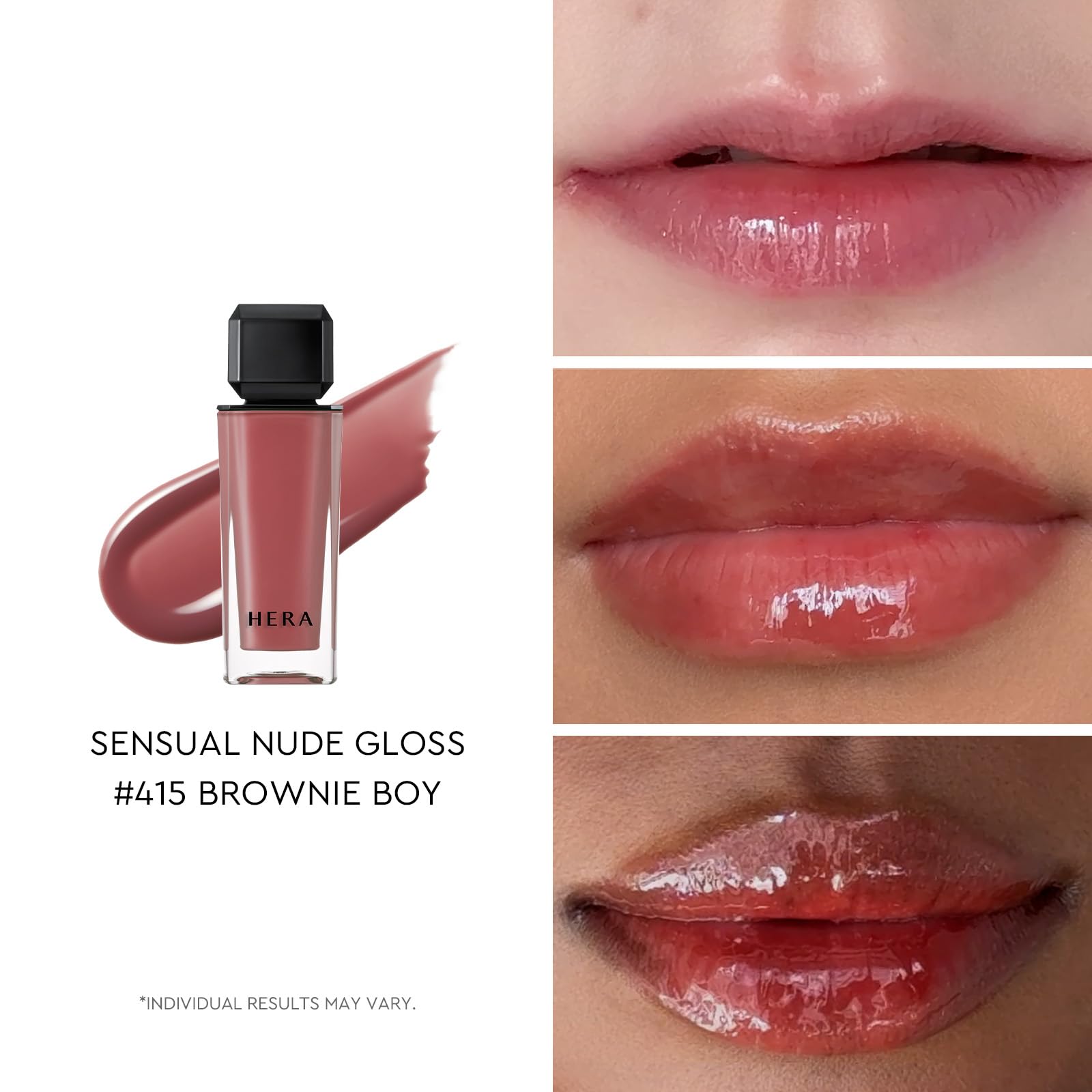 HERA Sensual Nude Lip Gloss #415 Brownie Boy – Felix Picked | Hydrating, Non-Sticky Sheer Shine