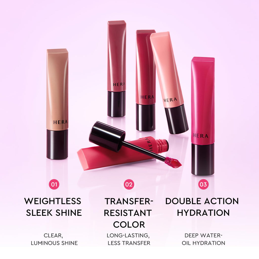 HERA Sensual Tinted Shine Lip Serum #55 Purple Rum – Weightless Shine & 12-Hour Soft Stain