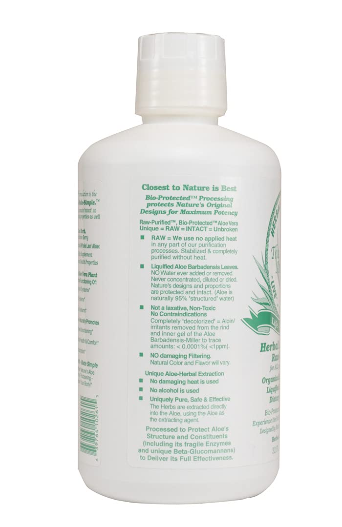 HERBAL ANSWERS Herbal Aloe Force – Aloe Vera & Herbal Dietary Supplement, 32 fl oz