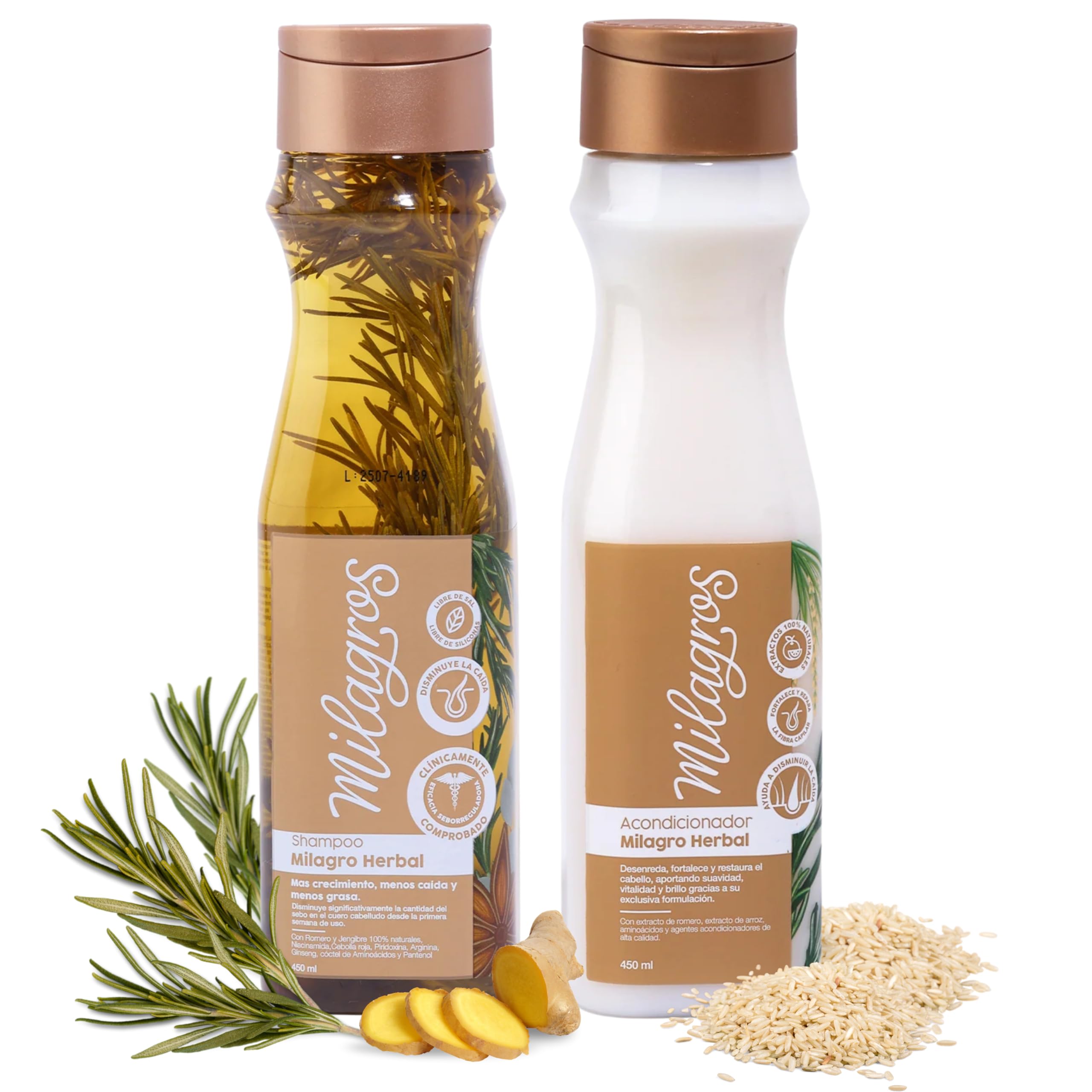 Herbal Rosemary Shampoo & Conditioner Set – Supports Growth & Reduces Shedding
