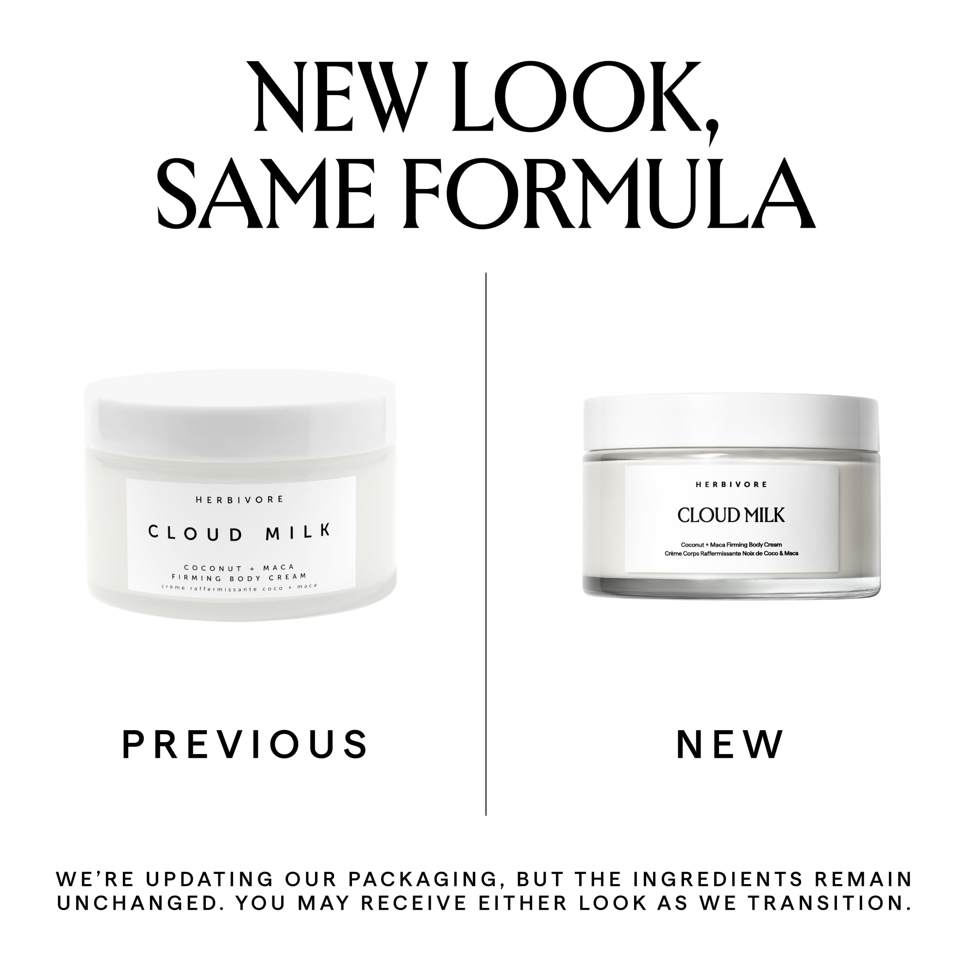 HERBIVORE Cloud Milk Coconut + Maca Firming Body Cream | Fast-Absorbing Vegan Moisturizer