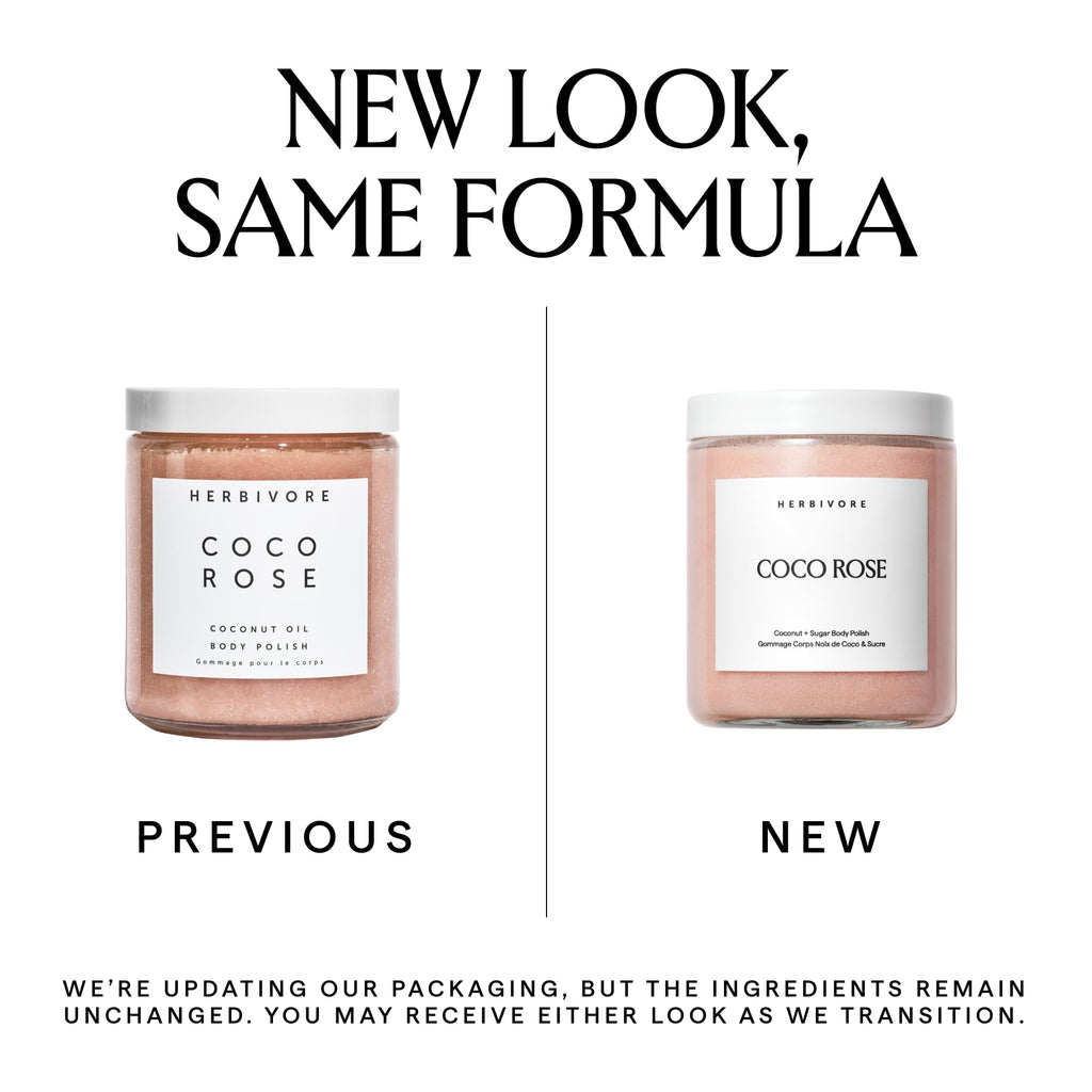 HERBIVORE Coco Rose Coconut Oil Body Polish | Vegan Exfoliating Scrub with Shea Butter – 2-Pack (237 mL / 8 oz each)