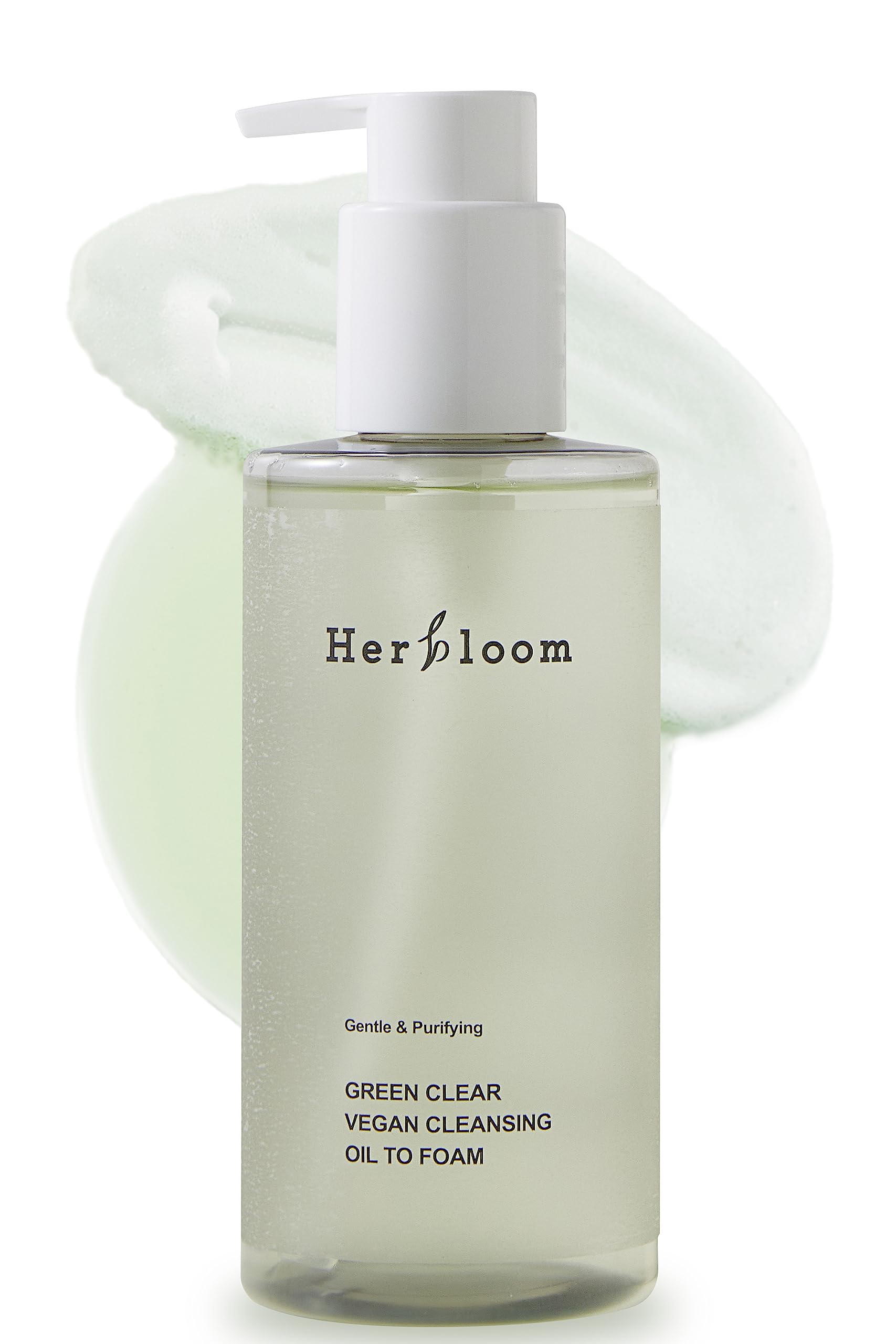 Herbloom Green Clear Vegan Cleansing Oil to Foam – pH-Balanced Korean Cleanser (6.76 fl oz)