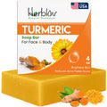 Herblov Turmeric Soap Bar for Face & Body – Natural Brightening Soap, USA Made 4oz