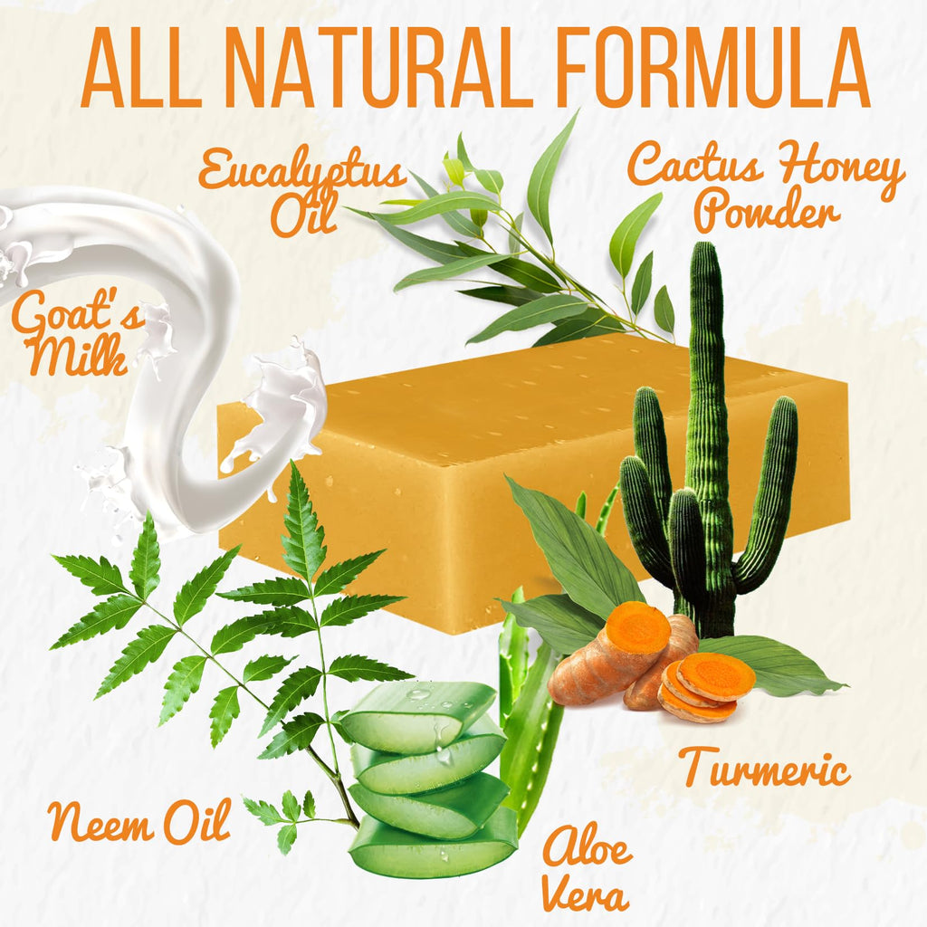 Herblov Turmeric Soap Bar for Face & Body – Natural Brightening Soap, USA Made 4oz