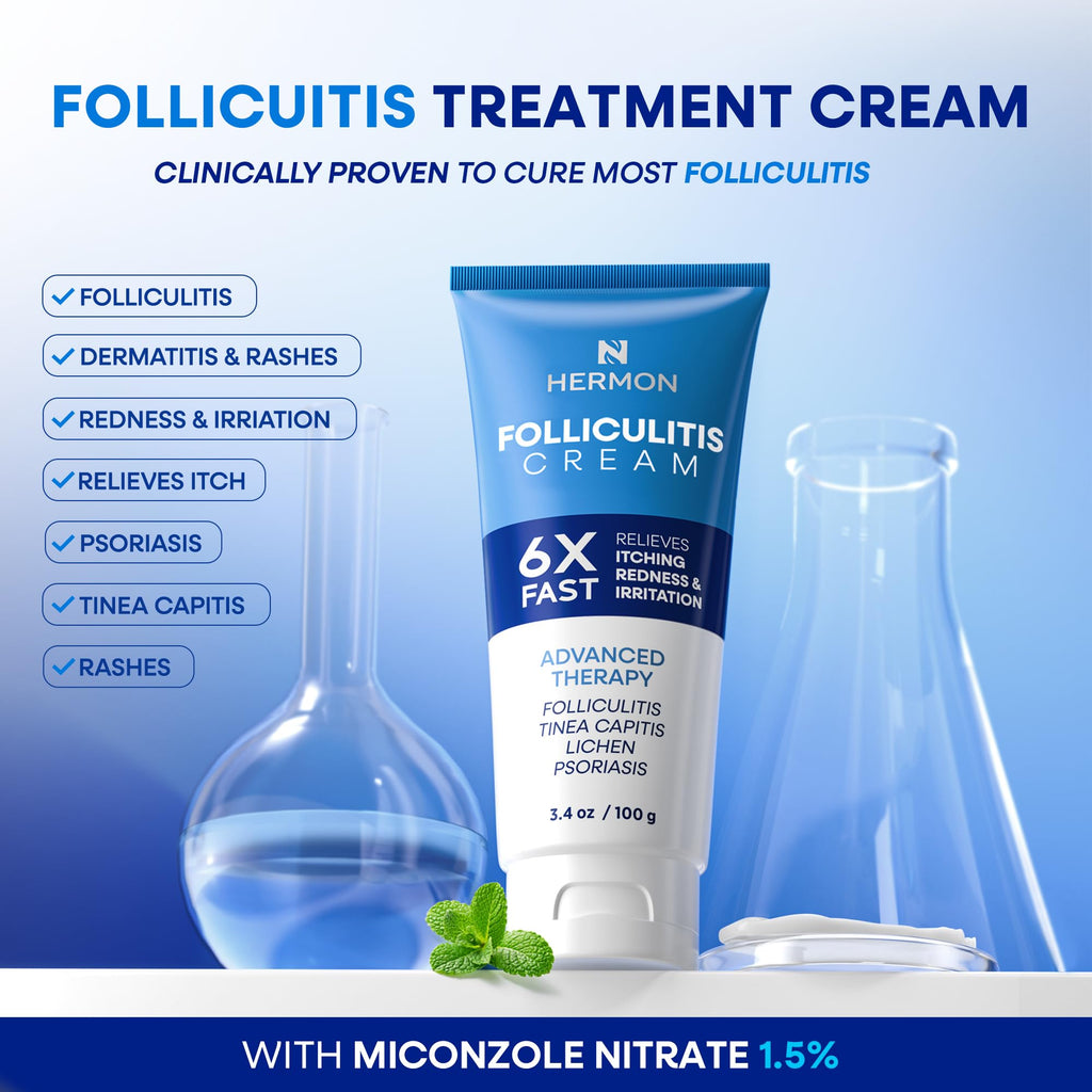 Hermon Folliculitis Treatment Cream & Antifungal Soap Kit – Dual-Action Skin Repair