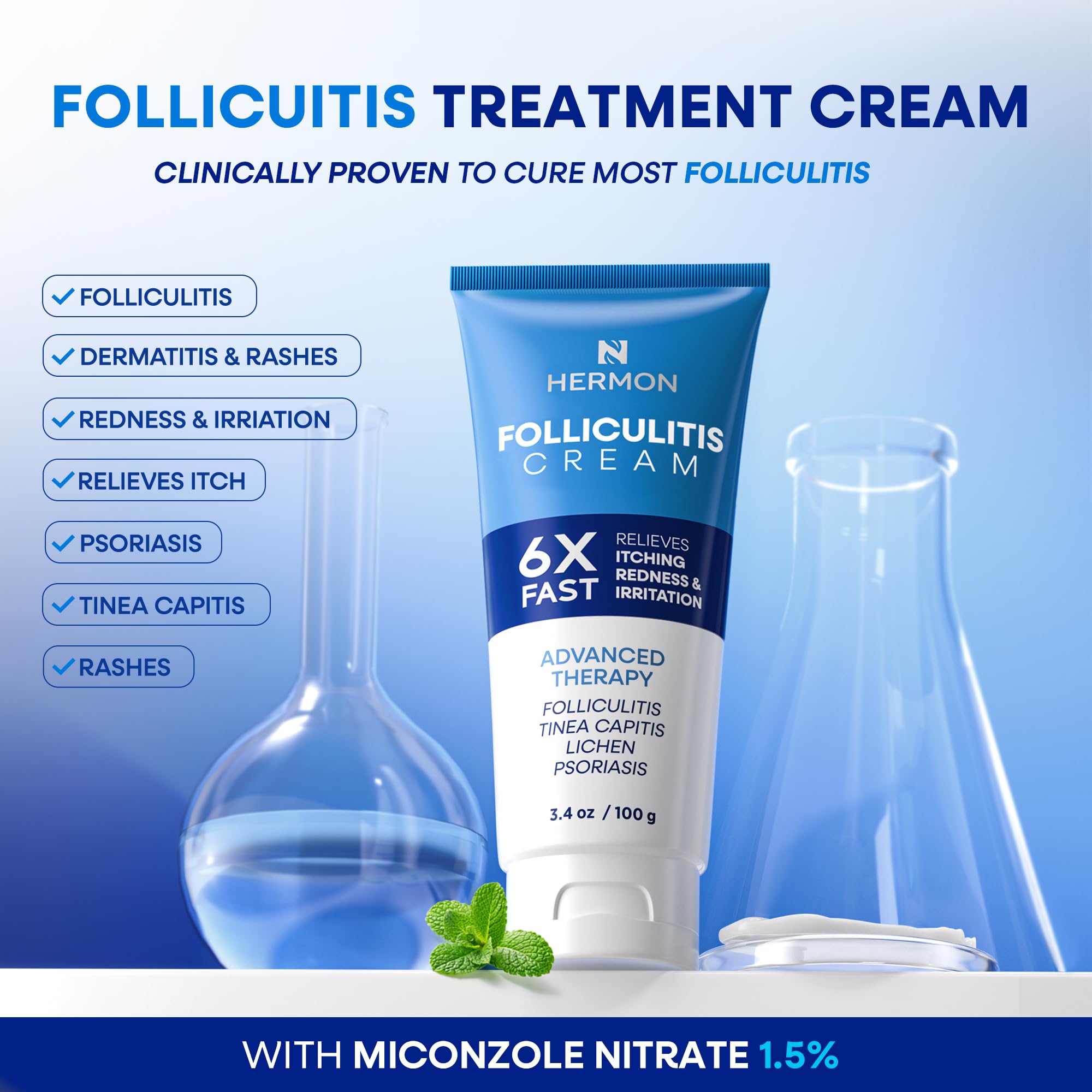 Hermon Folliculitis Treatment Cream & Antifungal Soap Kit – Dual-Action Skin Repair