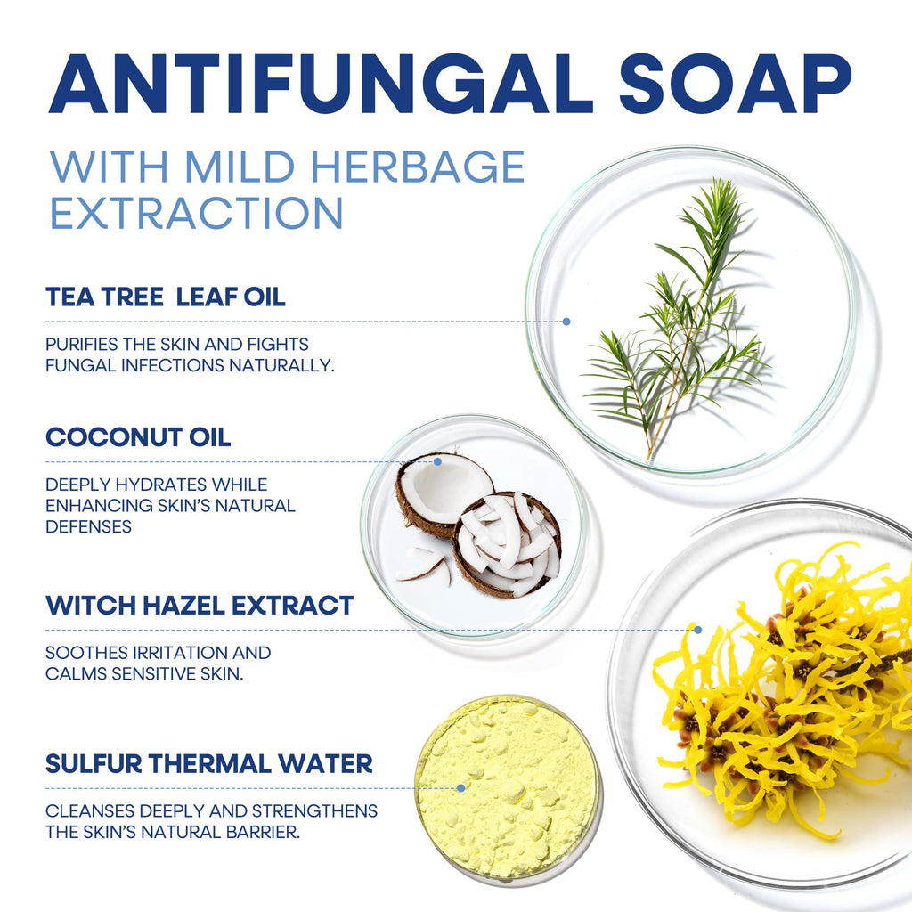 Hermon Folliculitis Treatment Kit: Shampoo & Tea Tree Soap for Scalp, Body & Intimate Areas