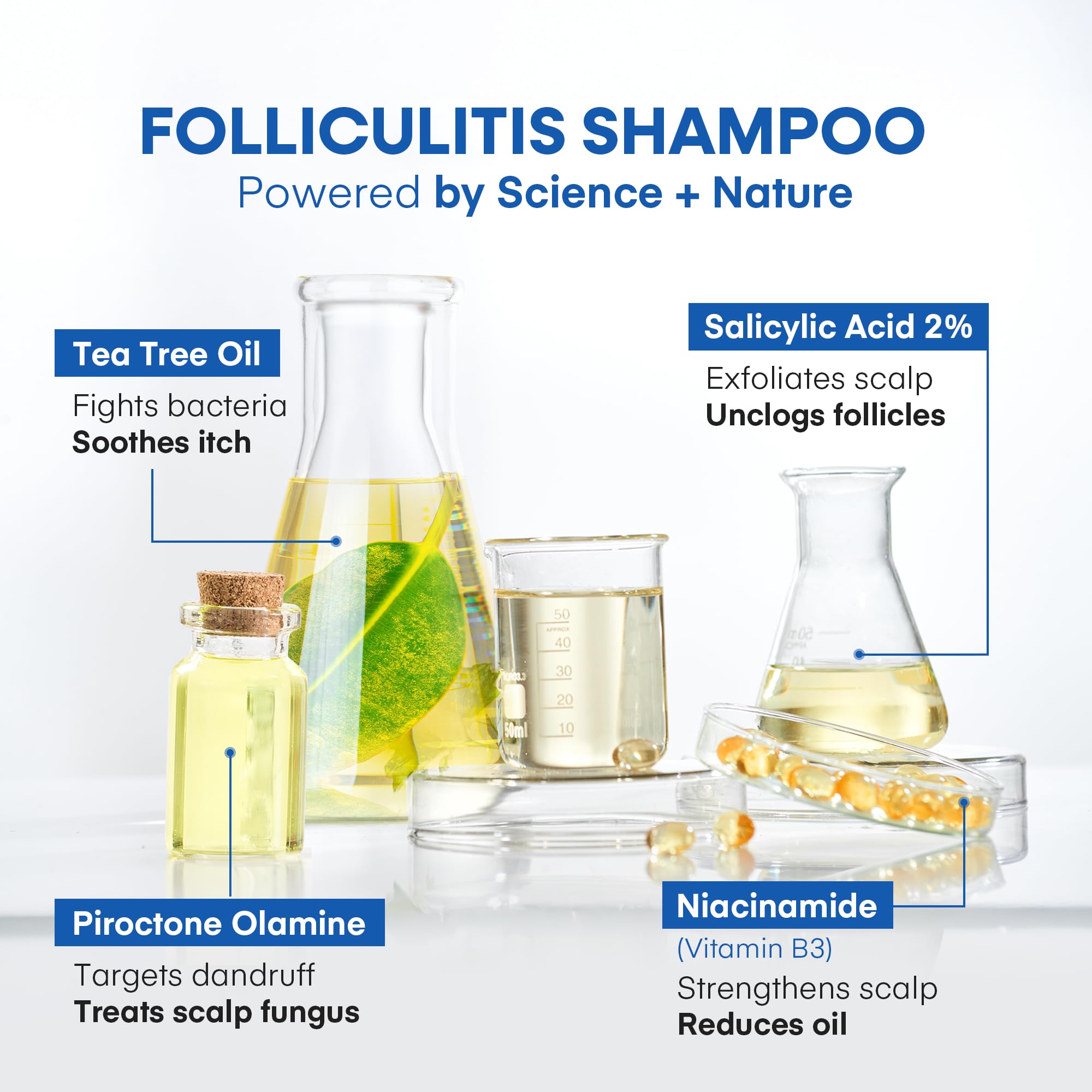 Hermon Folliculitis Treatment Kit: Shampoo & Tea Tree Soap for Scalp, Body & Intimate Areas