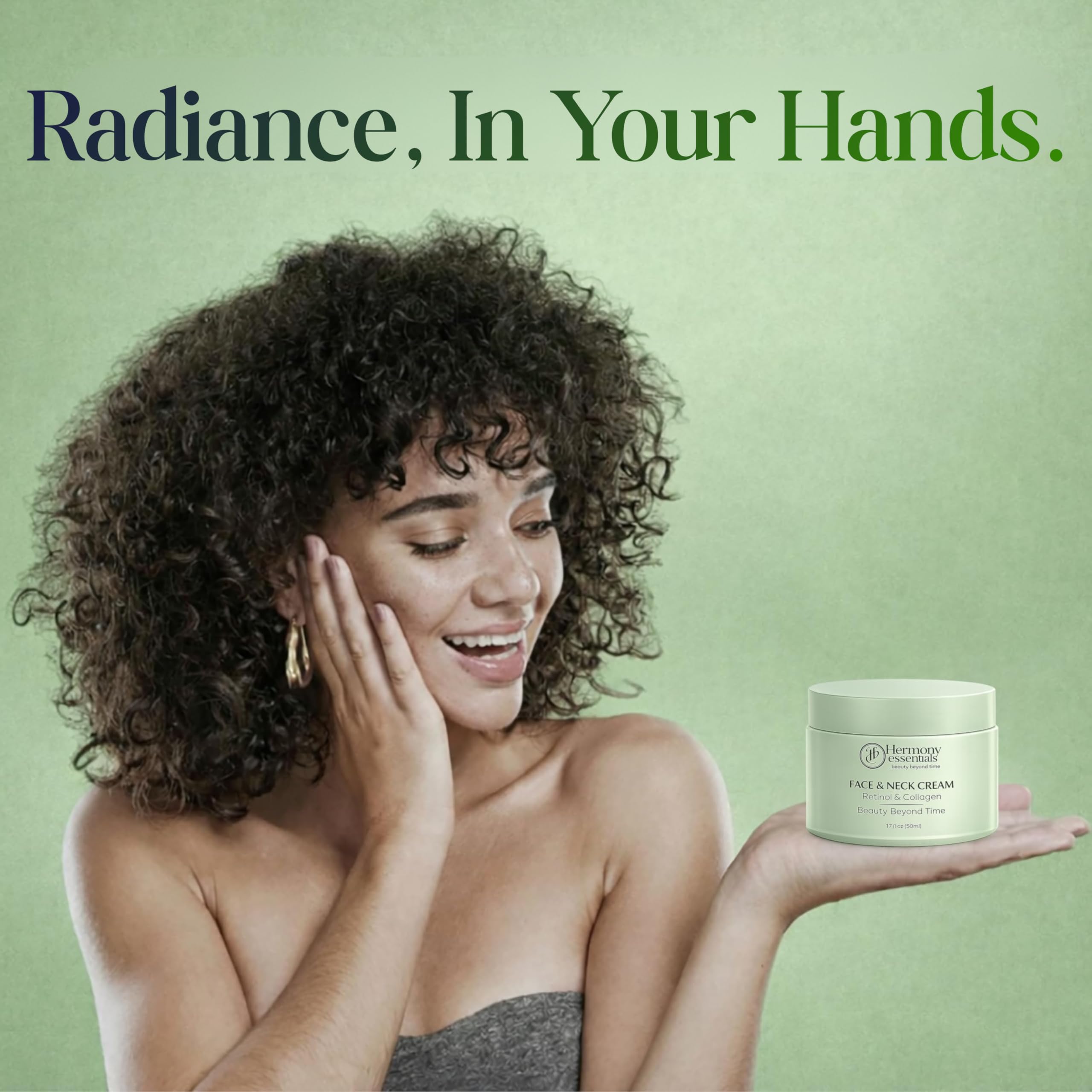 Hermony Essentials Collagen Retinol Hyaluronic Cream – Anti Aging Face & Neck Moisturizer, Lightweight & Fast Absorbing