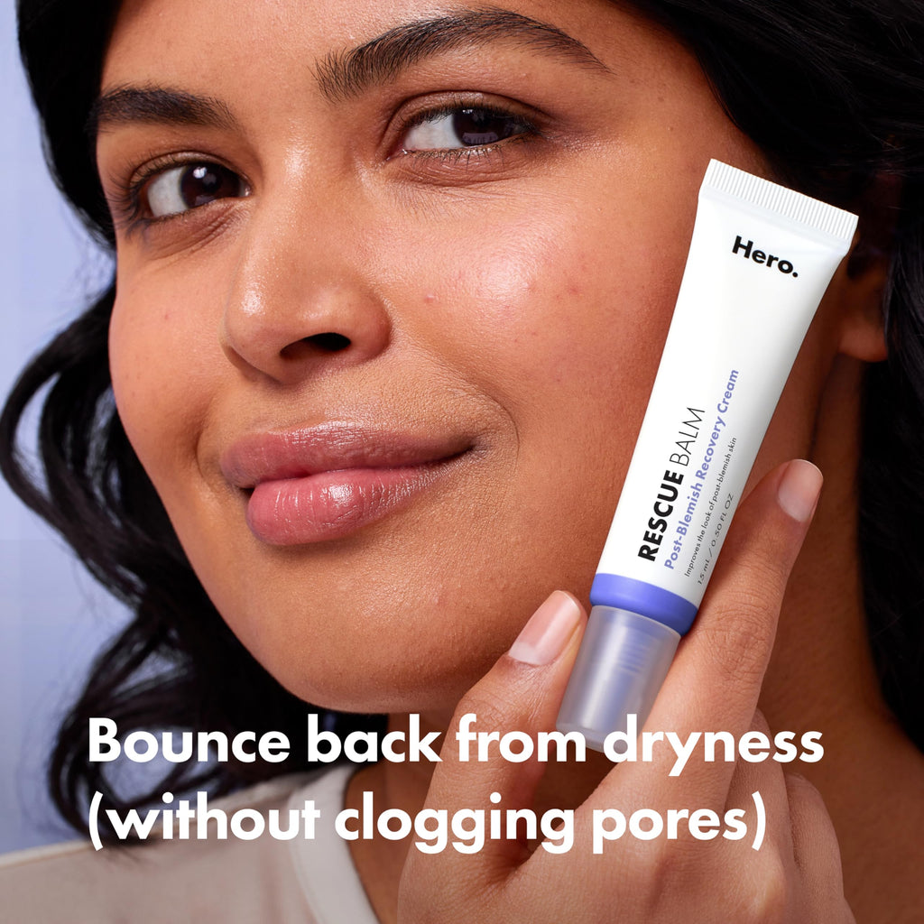 Hero Cosmetics Rescue Balm (New Formula) – Hydration for Post-Blemish Marks | Non-Comedogenic & Dermatologist-Tested | 15mL