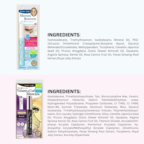 Heroine Make by KISSME Volumizing Waterproof Mascara — Curvy Brush, 24h Curl Hold, Oil-Free Remover (2 Set)
