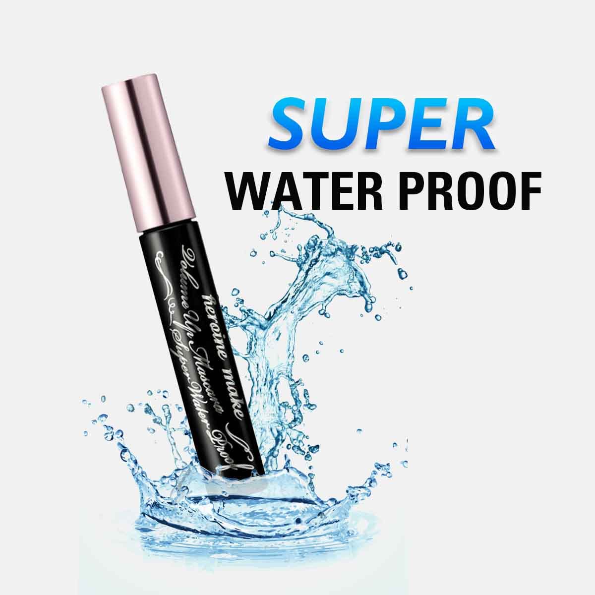 Heroine Make by KISSME Volumizing Waterproof Mascara — Curvy Brush, 24h Curl Hold, Oil-Free Remover (2 Set)