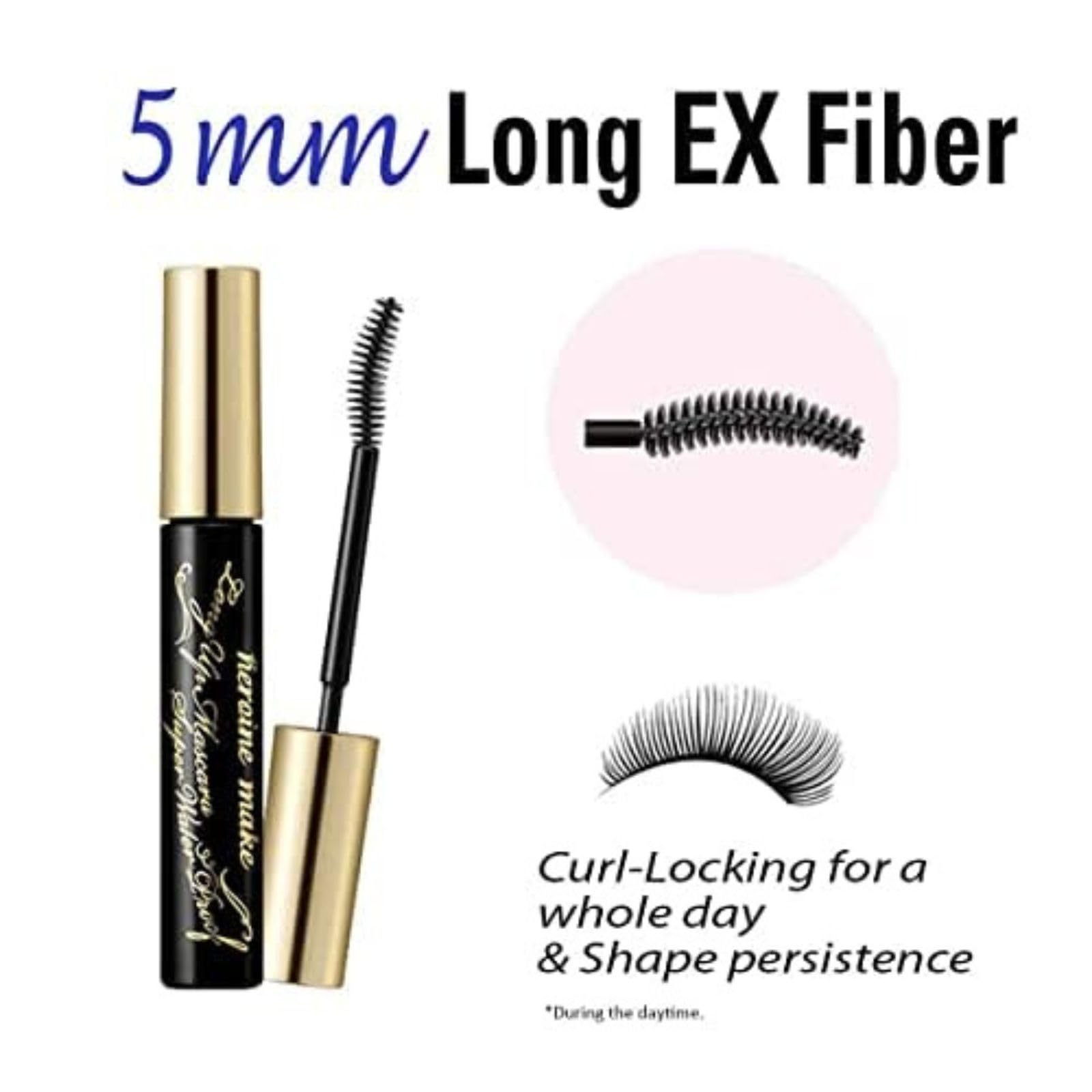 Heroine Make Smudge-Proof Mascara by KISSME — Waterproof Tubing Mascara, Black, 3-Pack, Made in Japan
