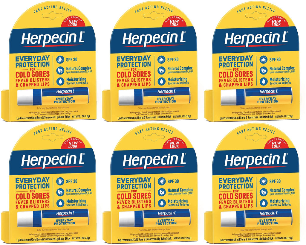 Herpecin L Lip Protectant SPF 30 0.10 oz — Pack of 6 | Daily Lip Protection