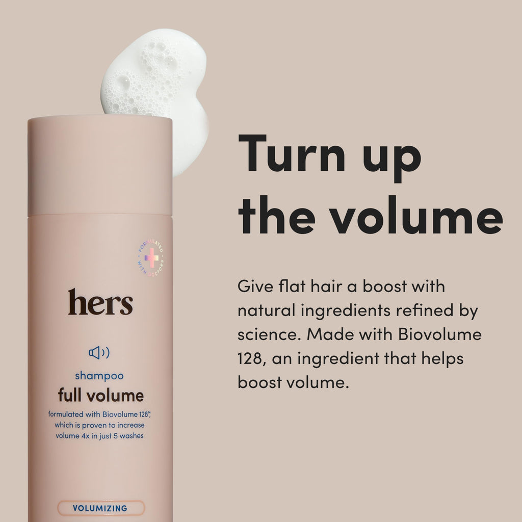 hers Full Volume Shampoo – Rice Protein & Biotin Formula for Fine Hair | Daily Volumizing Shampoo with Coastal Cedar Citron Scent – 6.4 fl oz, 2 Pack