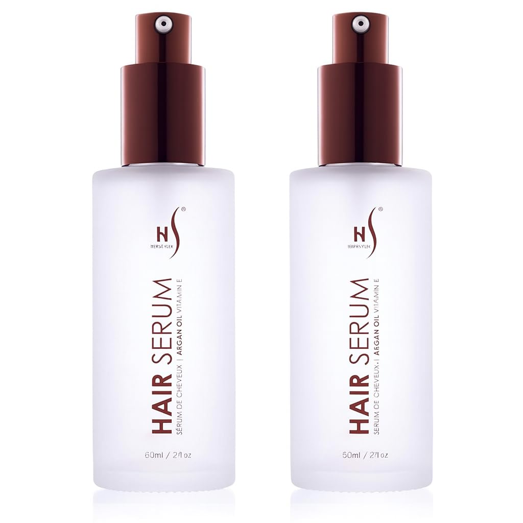 Herstyler Argan Oil Serum for Natural Shine | Anti-Frizz Hair Serum for Damaged Tresses (Pack of 2)
