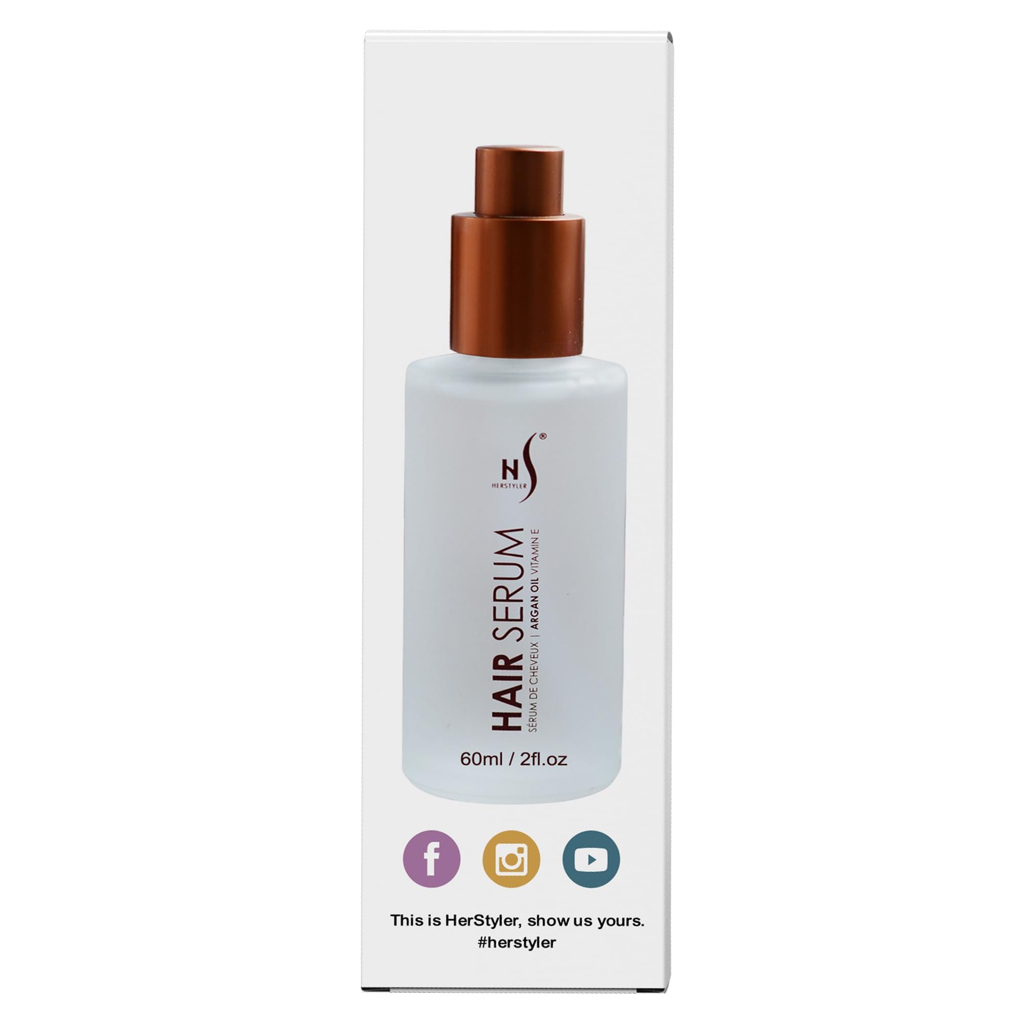 Herstyler Argan Oil Serum for Natural Shine | Anti-Frizz Hair Serum for Damaged Tresses (Pack of 2)